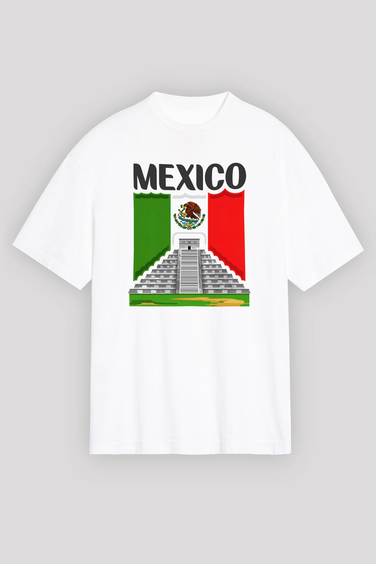 Meksika Beyaz Unisex Oversize Tişört T-Shirt