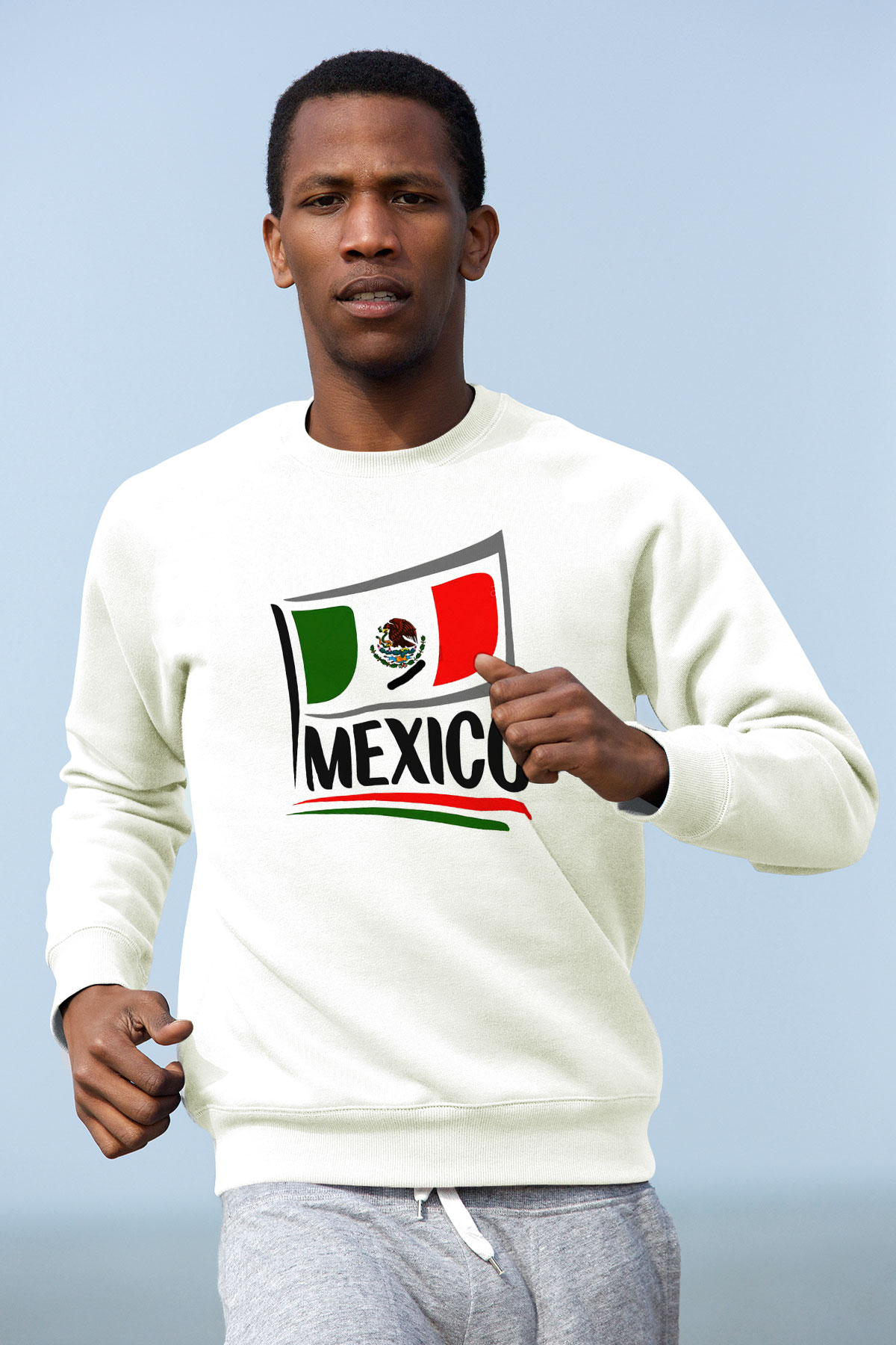 Meksika Beyaz Unisex Sweatshirt