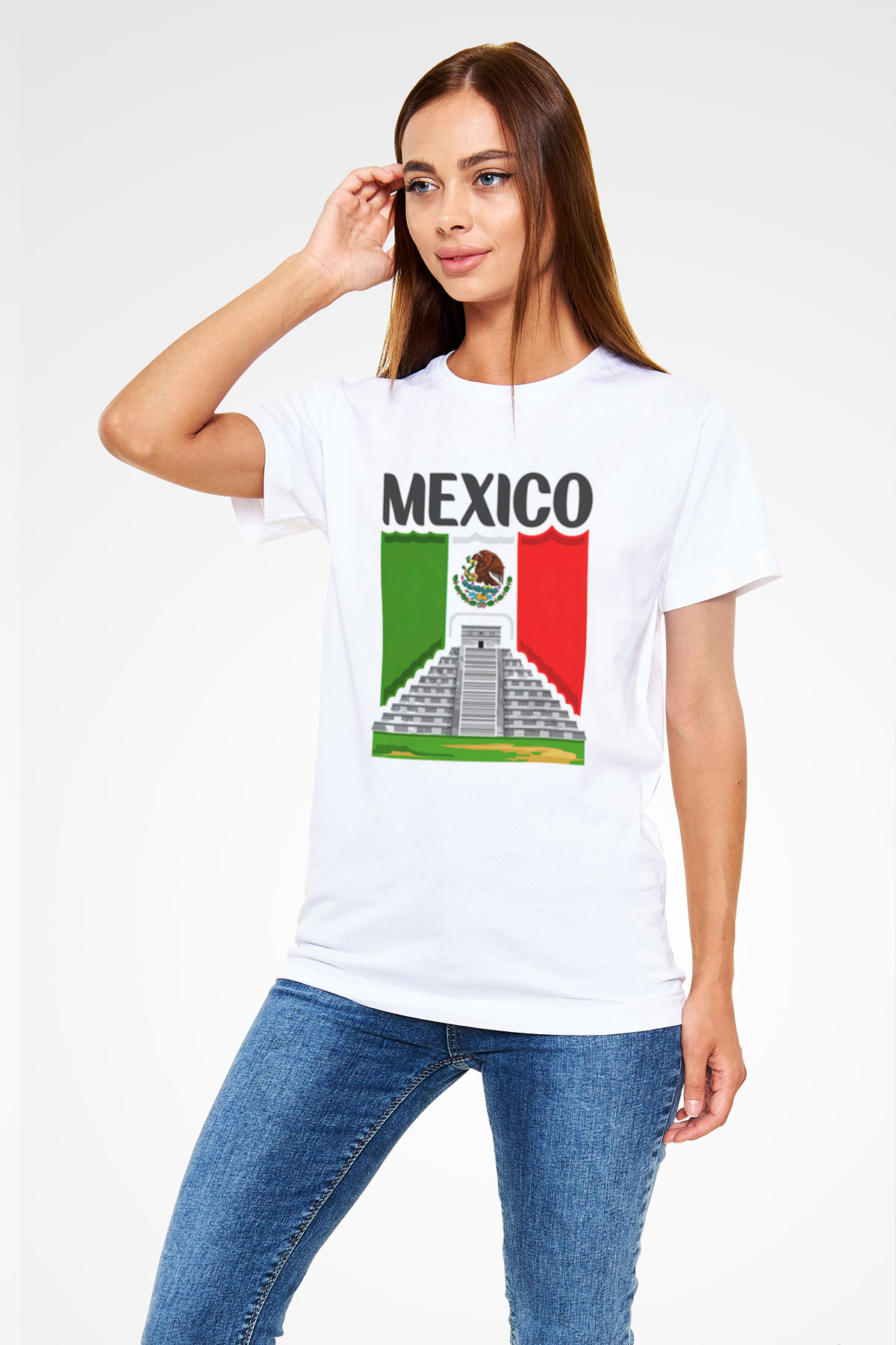 Meksika Beyaz Unisex Tişört T-Shirt - TişörtFabrikası