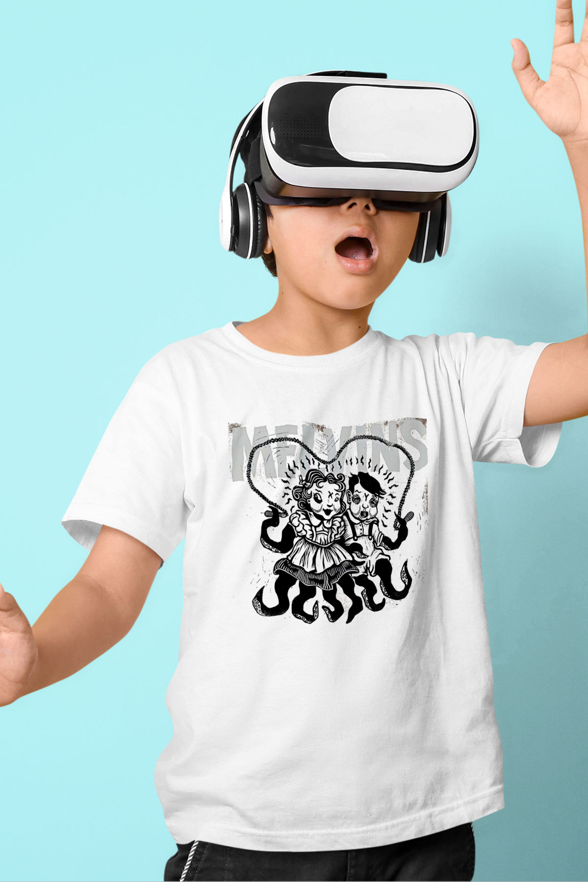 Melvins Baskılı Beyaz Unisex Beyaz Çocuk Tişört - Tshirt