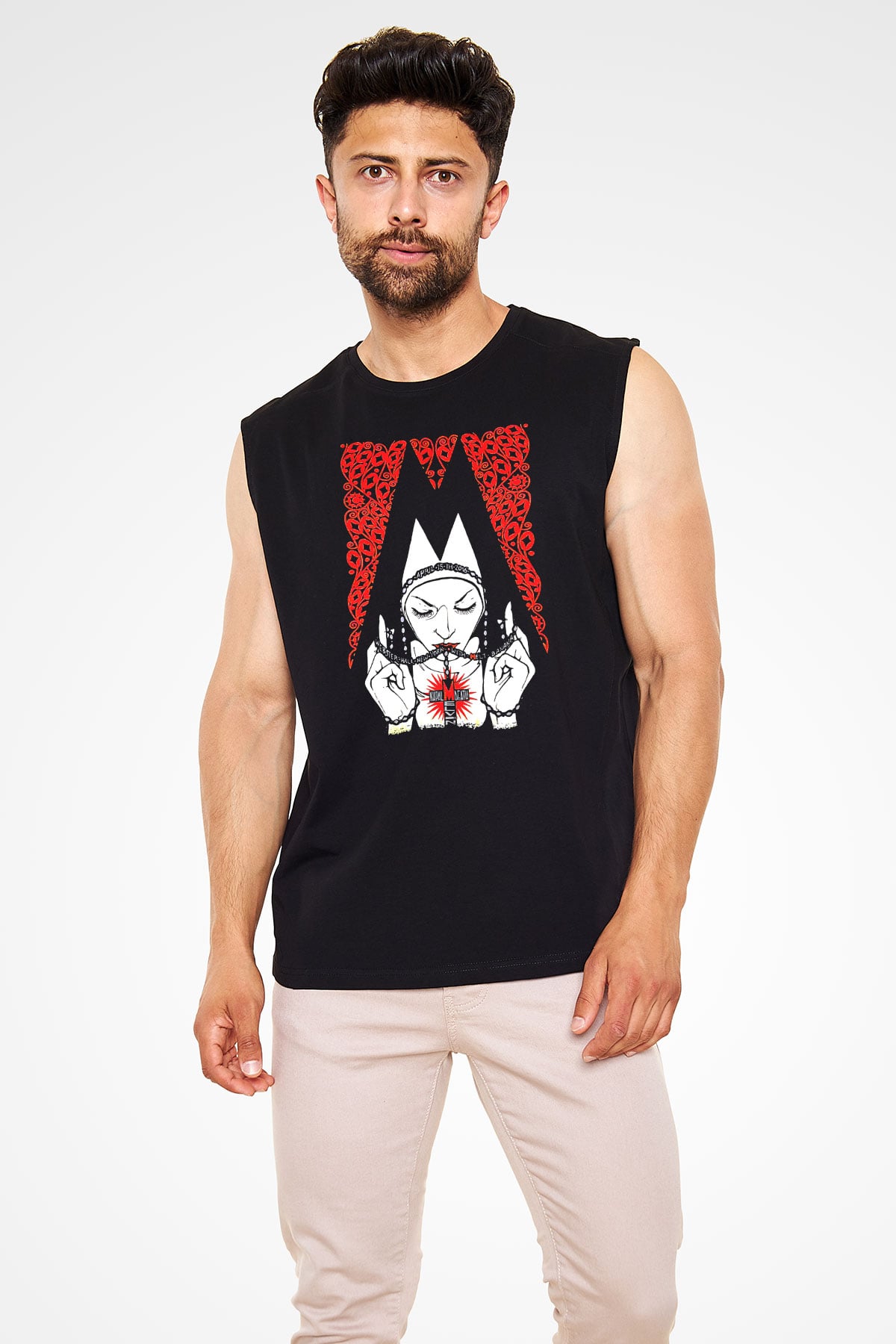 Melvins Baskılı Unisex Siyah Kolsuz Tişört - Tshirt
