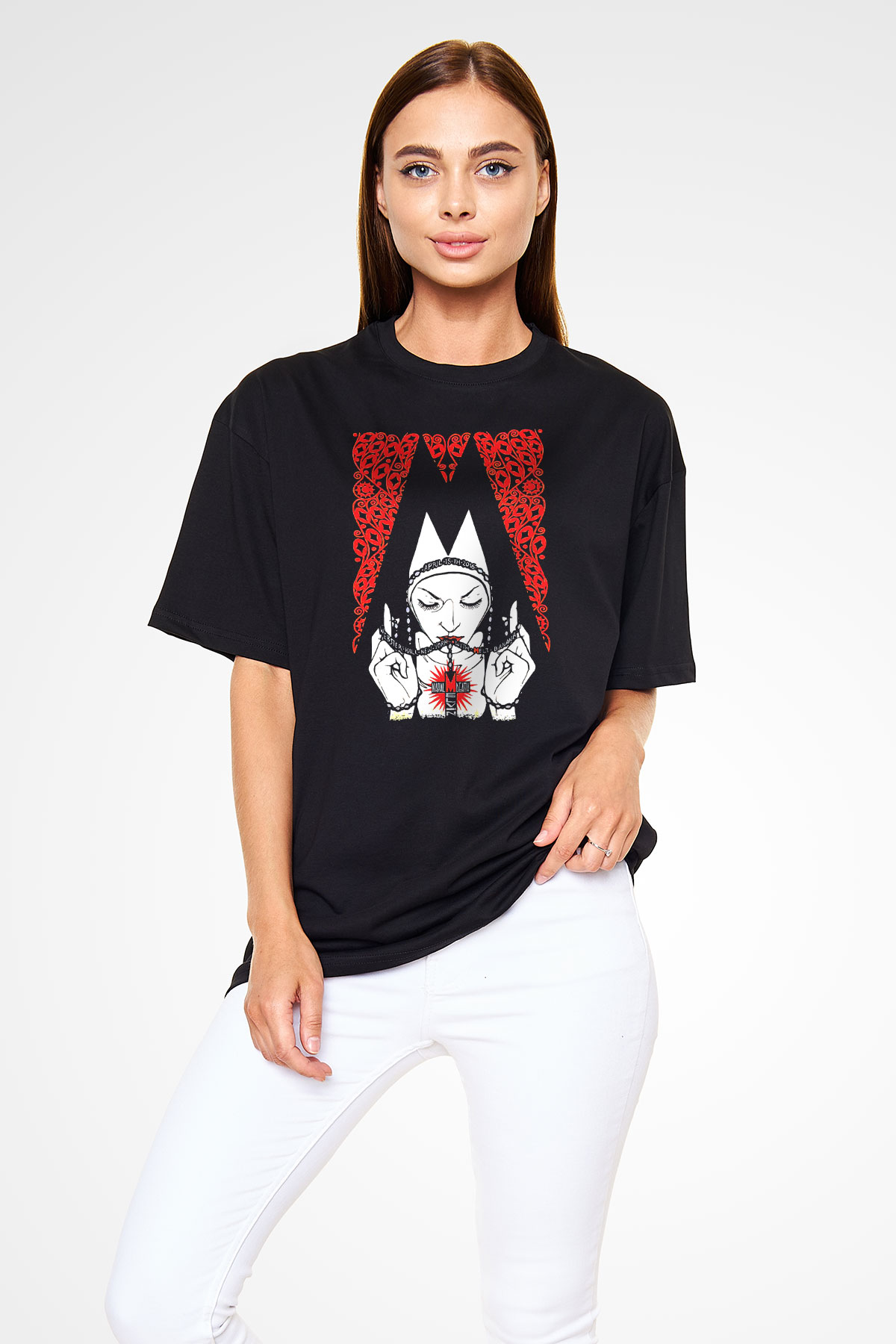 Melvins Baskılı Unisex Siyah Oversize Tişört - Tshirt