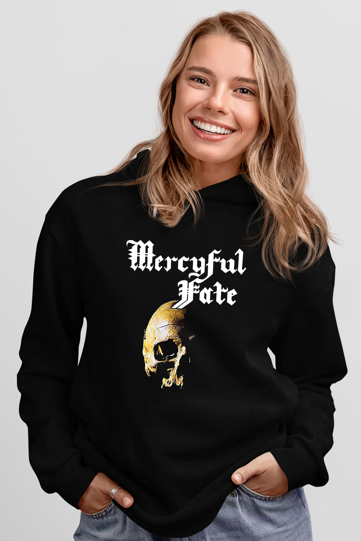 Mercyful Fate Baskılı Unisex Siyah Kapüşonlu Sweatshirt