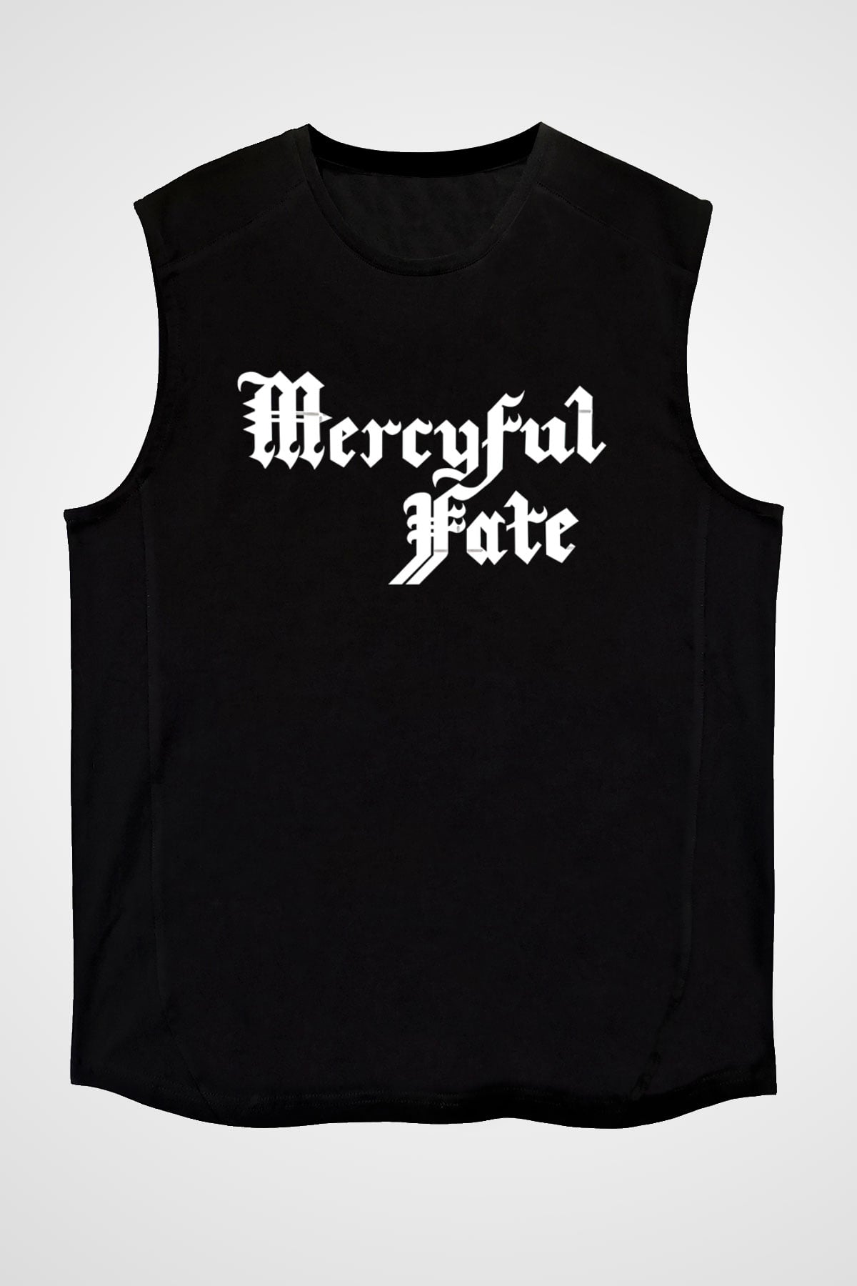 Mercyful Fate Baskılı Unisex Siyah Kolsuz Tişört - Tshirt