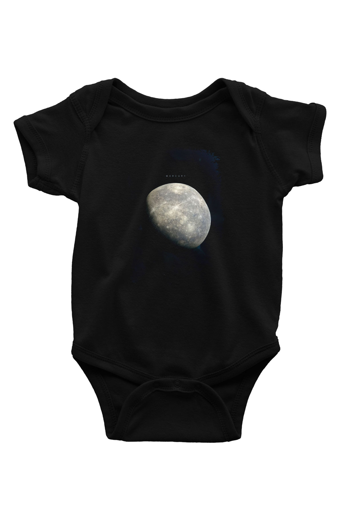 Merkür Fotoğraf Baskılı Unisex  Siyah Bebek Body - Zıbın