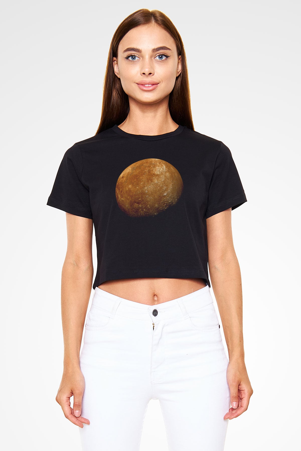 Merkür Siyah  Crop Top Tişört