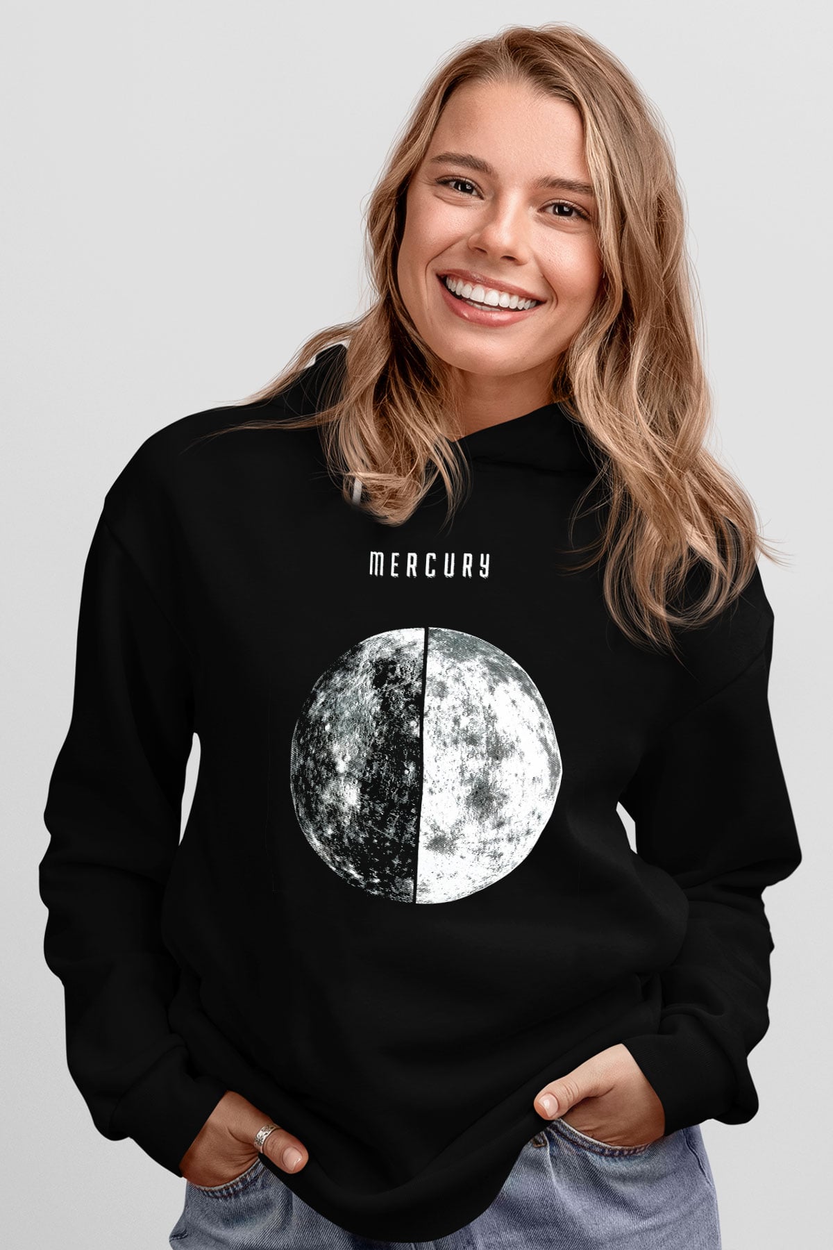 Merkür Siyah Unisex Hoodie