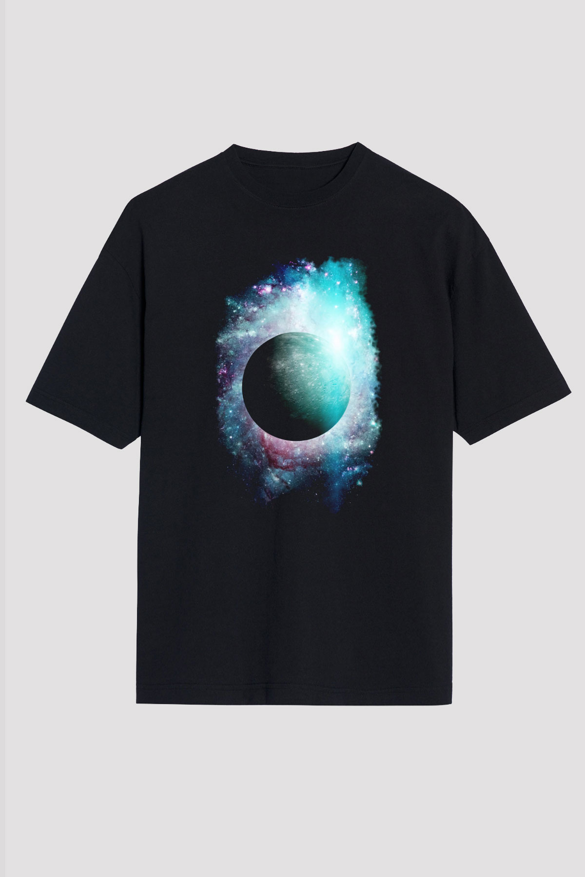Merkür Siyah Unisex Oversize Tişört T-Shirt
