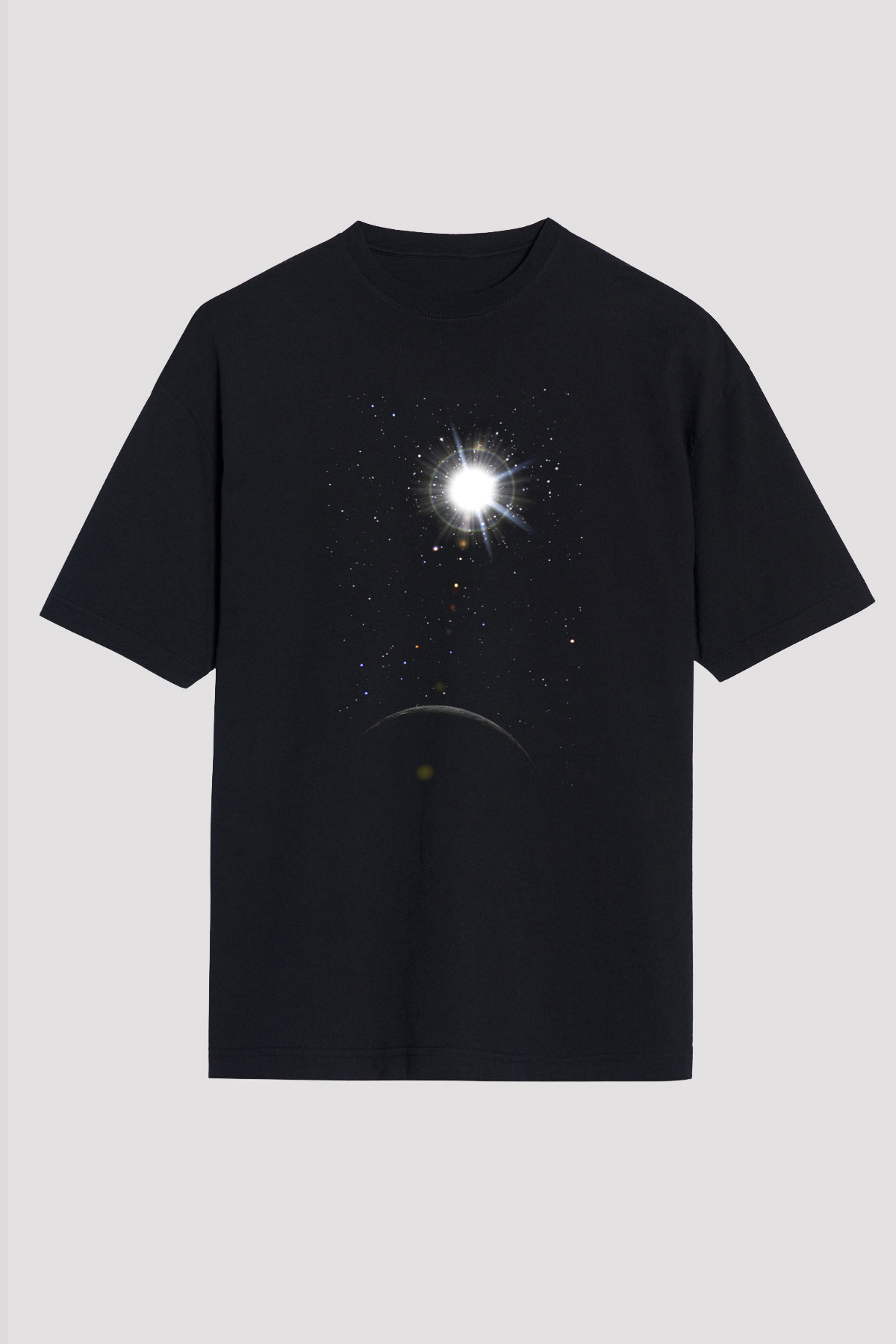 Merkür Siyah Unisex Oversize Tişört T-Shirt
