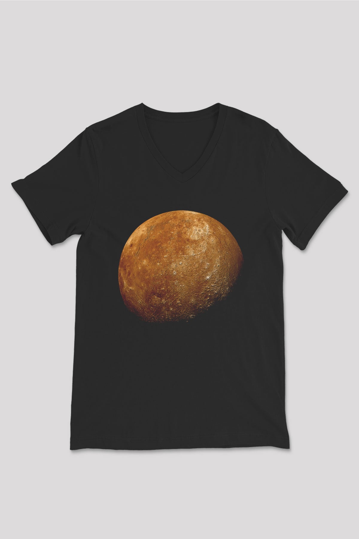 Merkür Siyah Unisex V Yaka Tişört