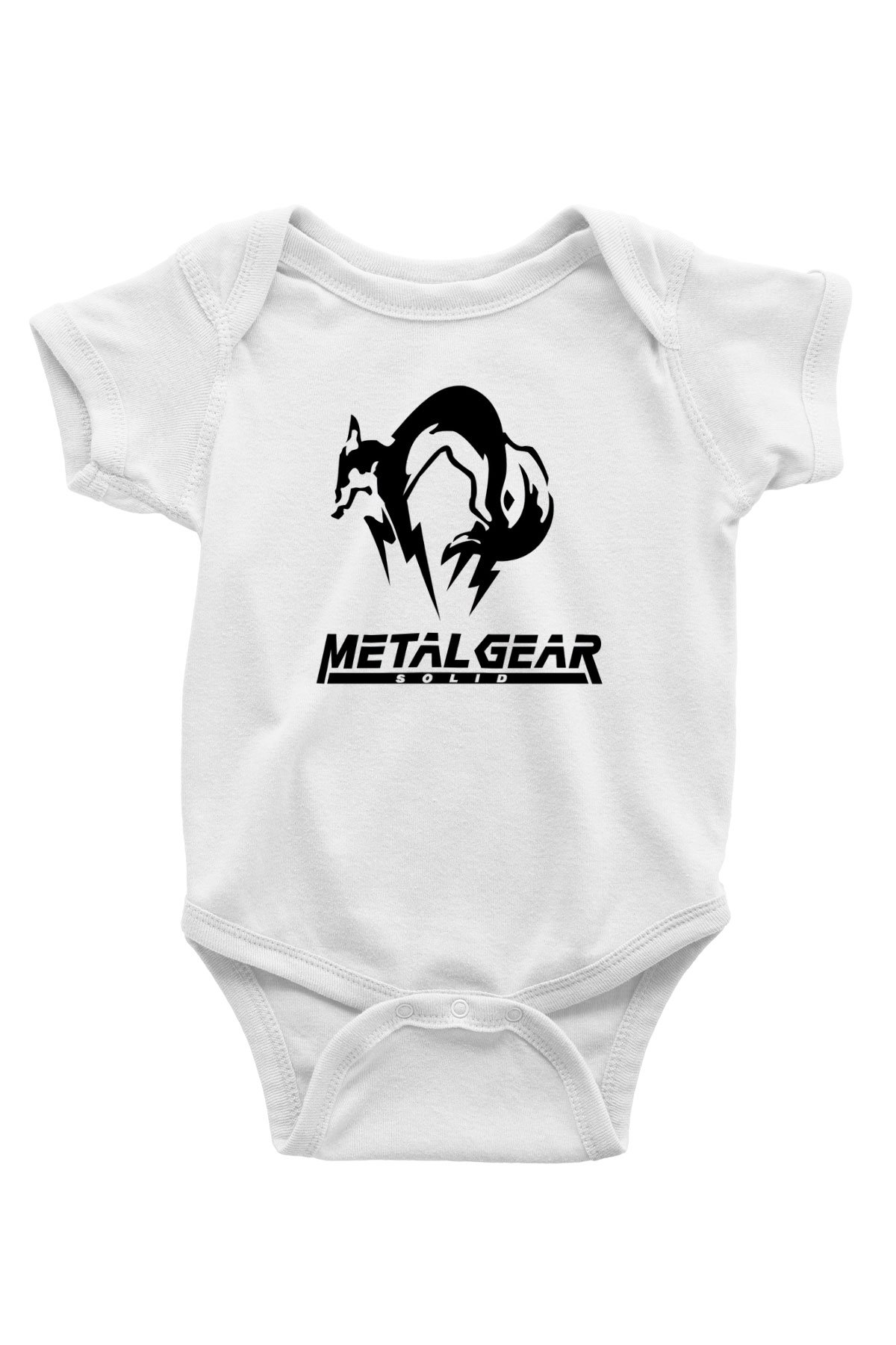 Metal Gear Solid Baskılı Beyaz Unisex Bebek Body - Zıbın