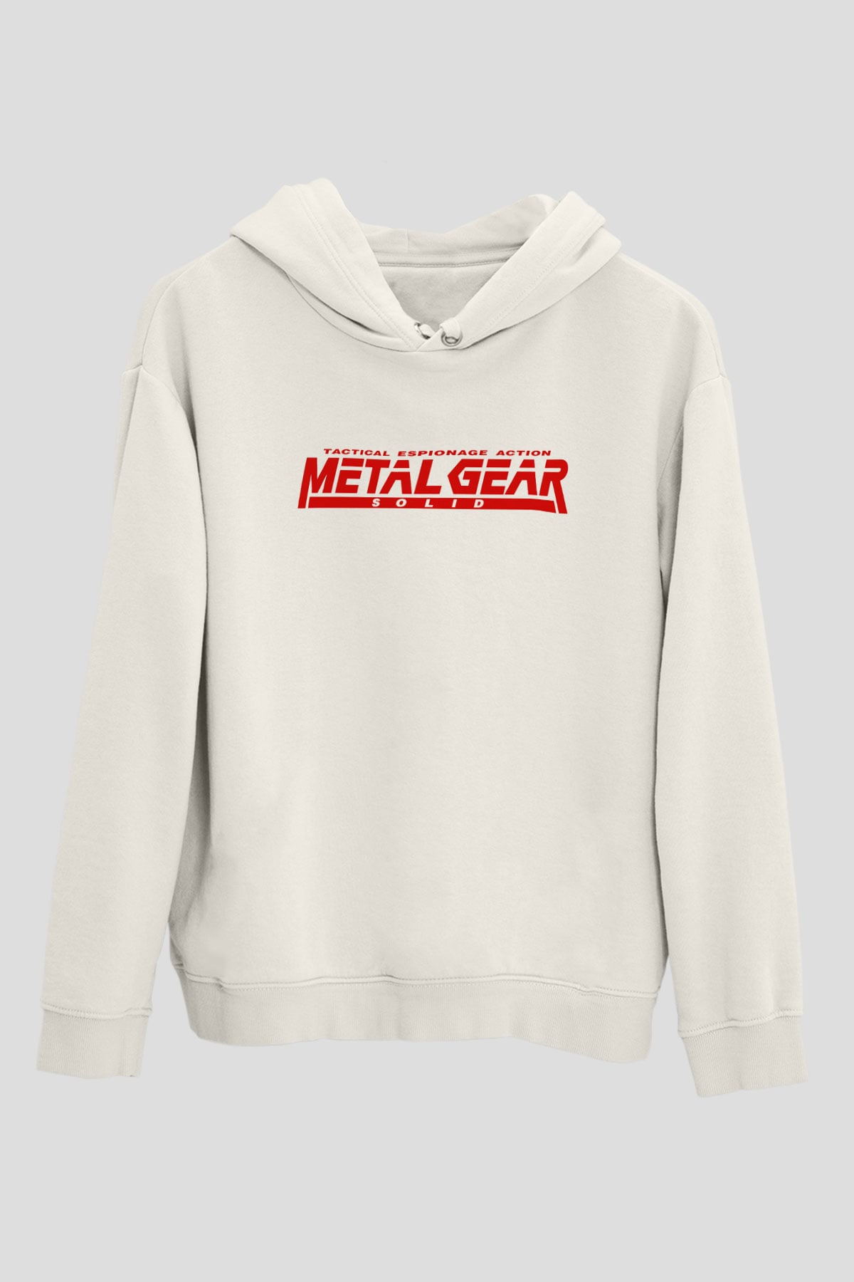 Metal Gear Solid Beyaz Unisex Kapşonlu Sweatshirt