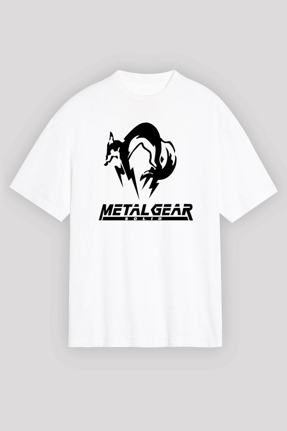 Metal Gear Solid Beyaz Unisex Oversize Tişört T-Shirt