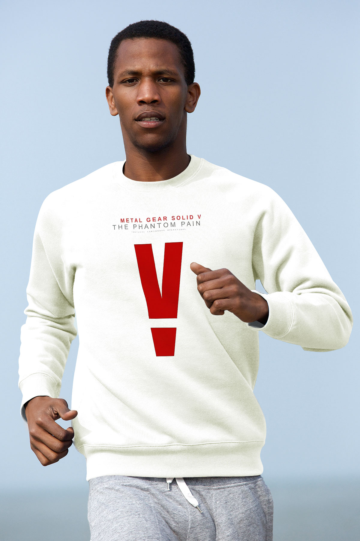 Metal Gear Solid Beyaz Unisex Sweatshirt