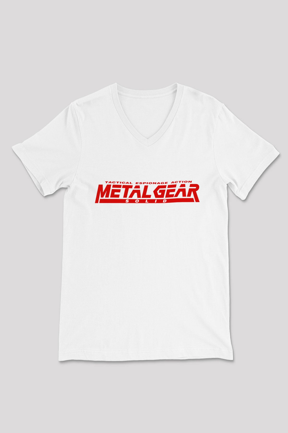 Metal Gear Solid Beyaz Unisex V Yaka Tişört T-Shirt
