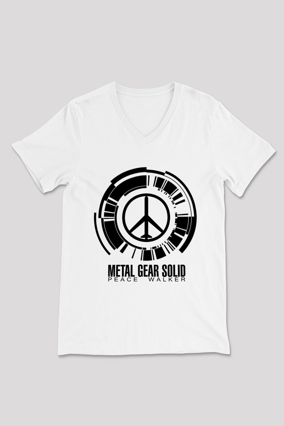 Metal Gear Solid Beyaz Unisex V Yaka Tişört T-Shirt