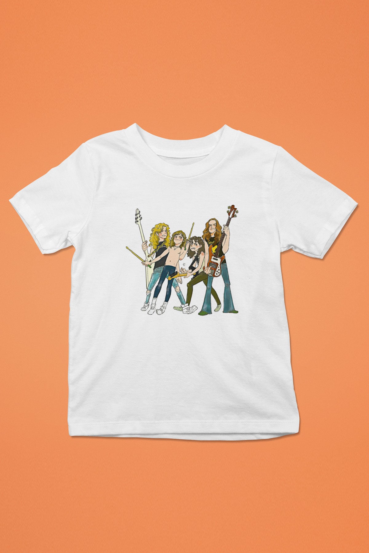 Metallica Baskılı Beyaz Unisex Beyaz Çocuk Tişört - Tshirt