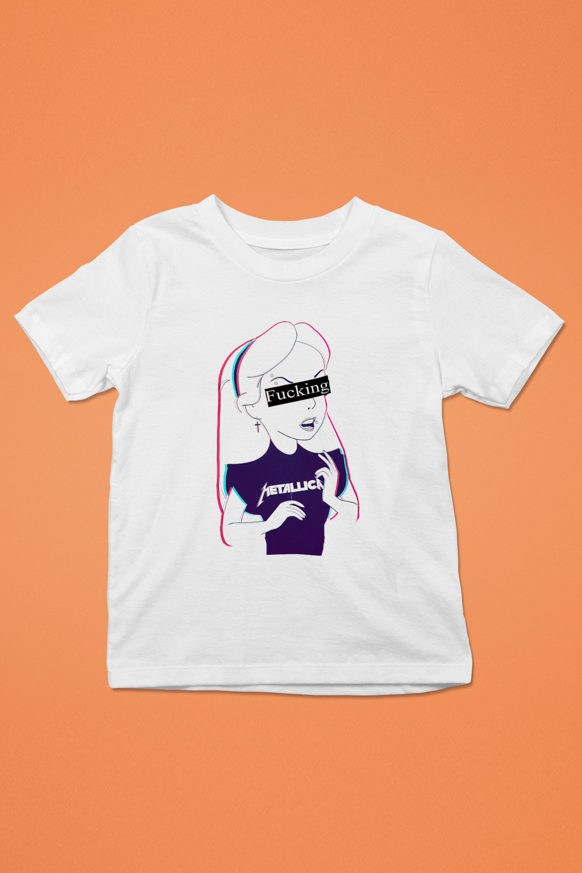 Metallica Baskılı Beyaz Unisex Çocuk Tişört