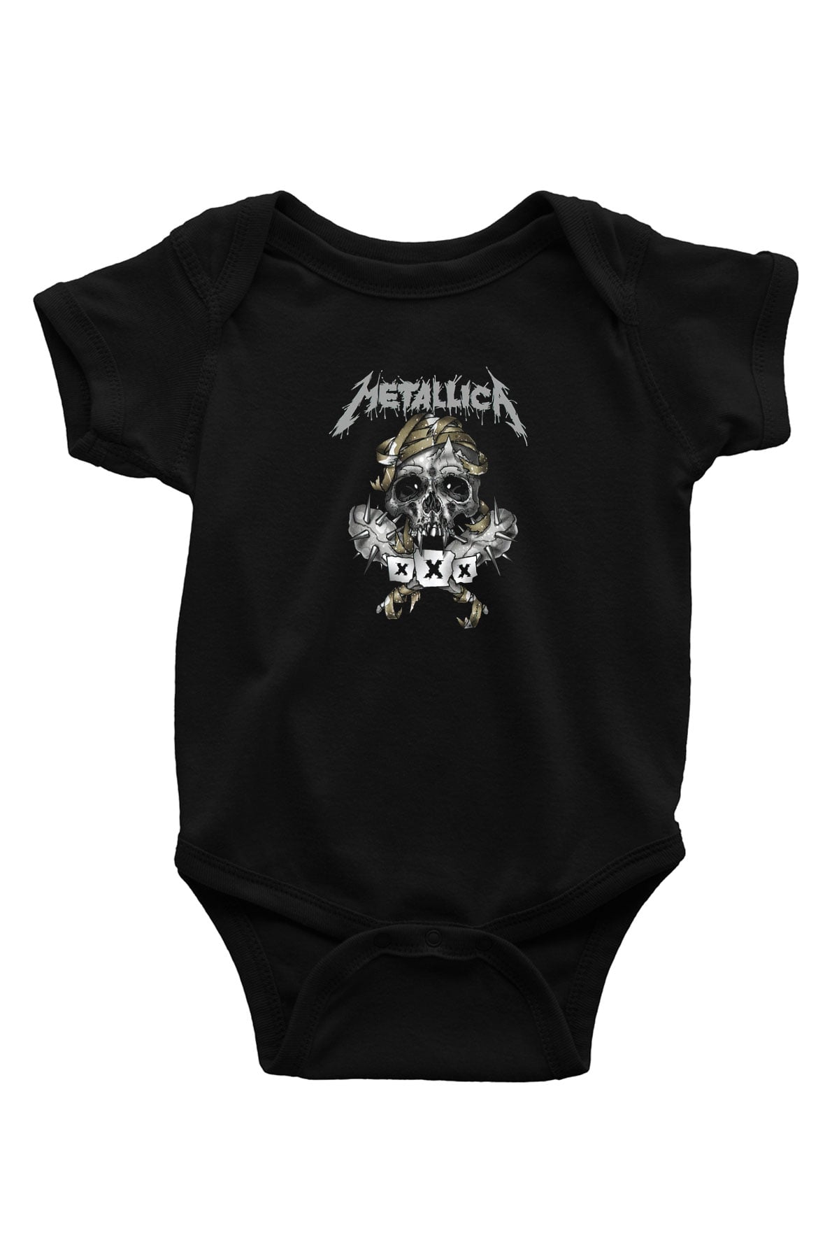 Metallica Baskılı Siyah Bebek Body - Zıbın