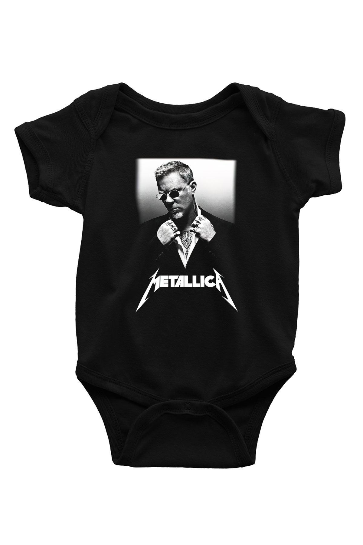 Metallica Baskılı Siyah Bebek Body - Zıbın
