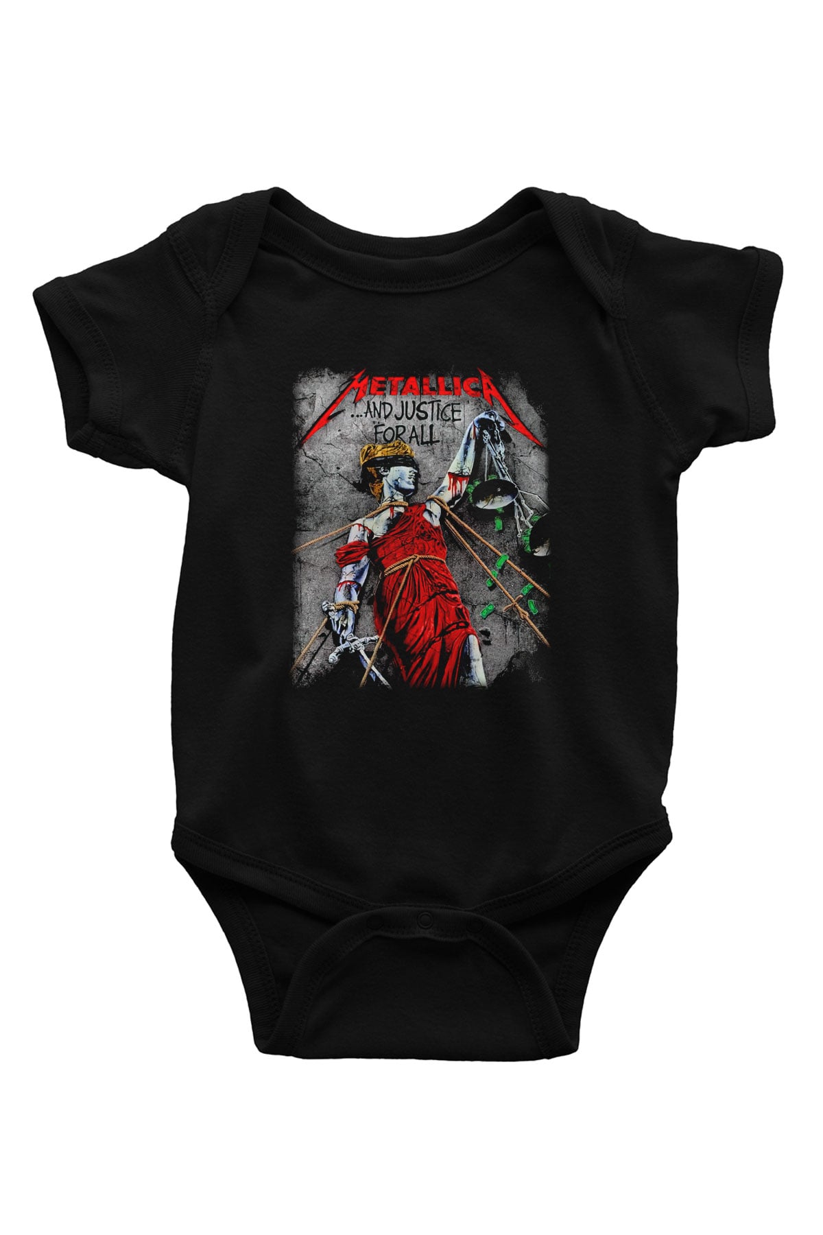 Metallica Baskılı Siyah Bebek Body - Zıbın
