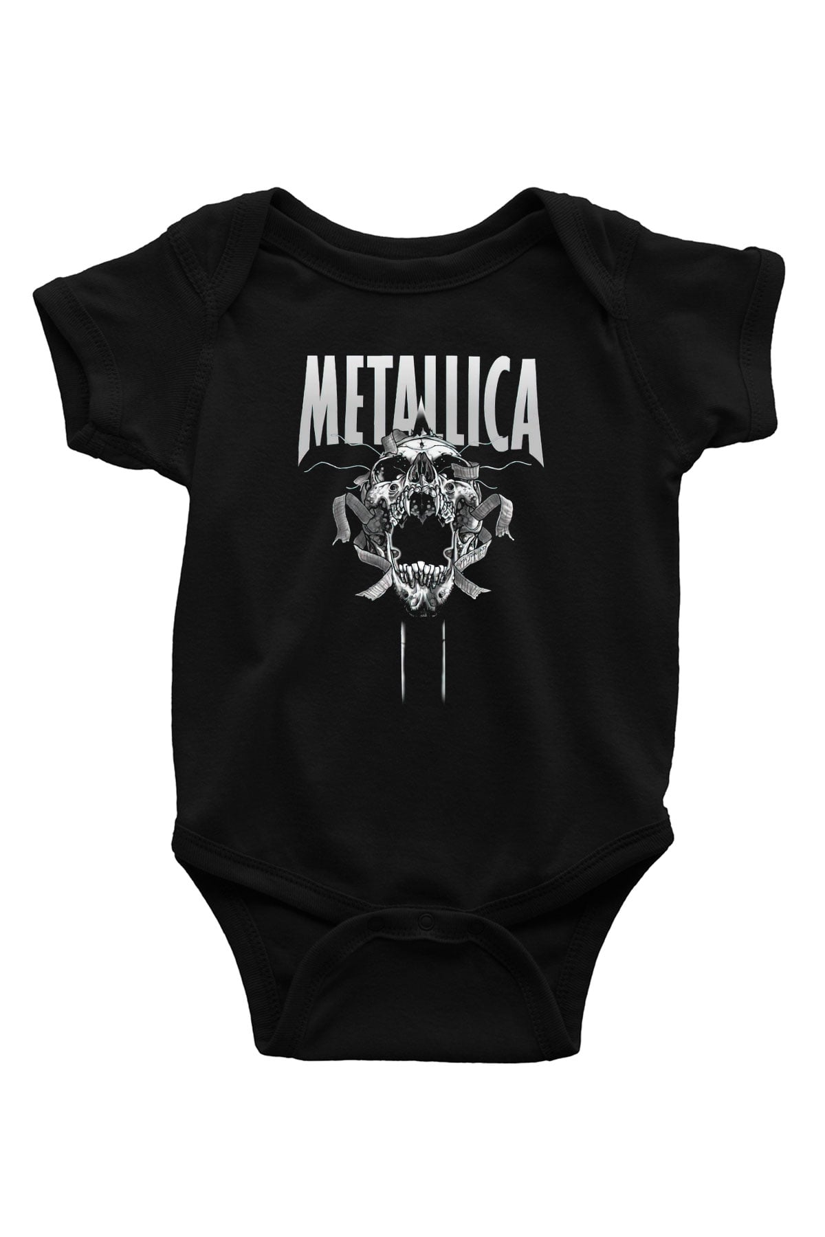 Metallica Baskılı Siyah Bebek Body - Zıbın