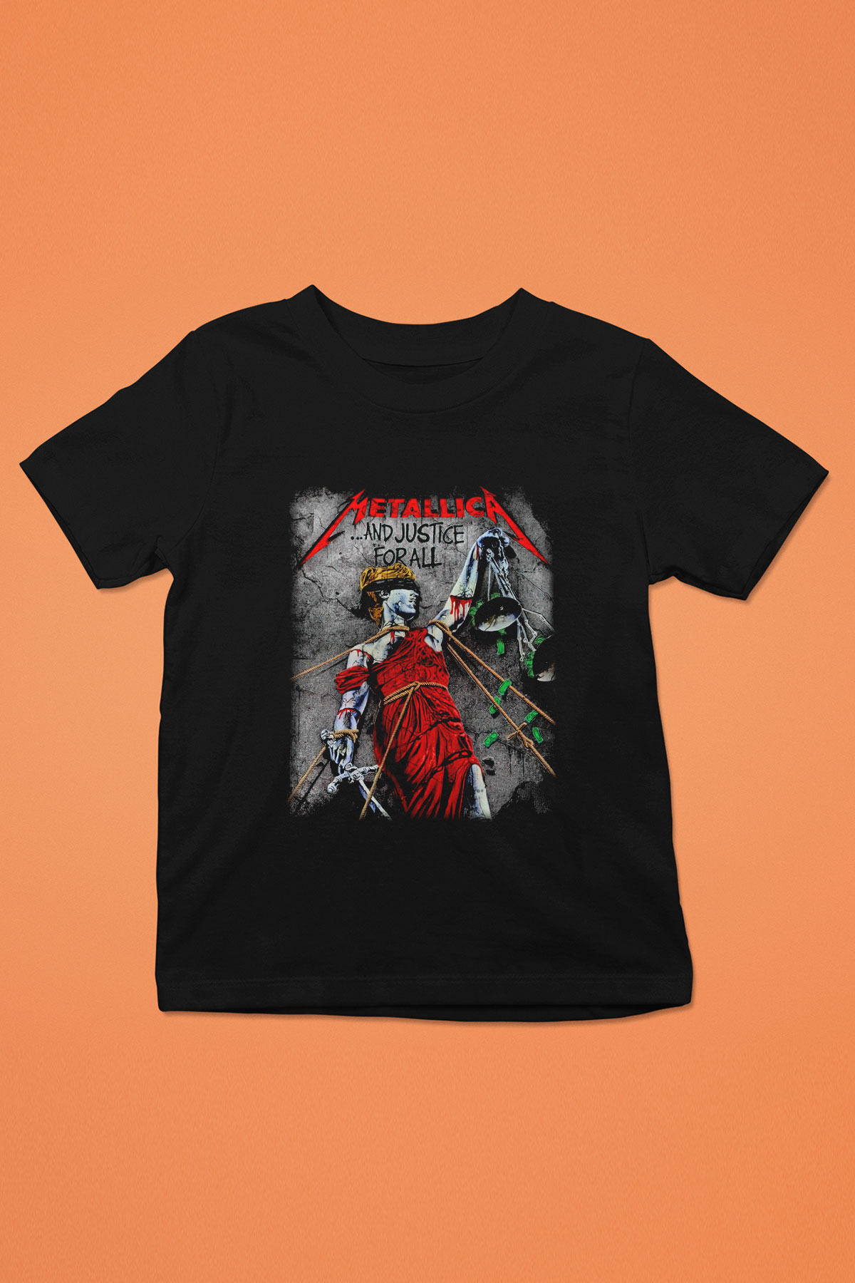 Metallica Baskılı Siyah Unisex Çocuk Tişört