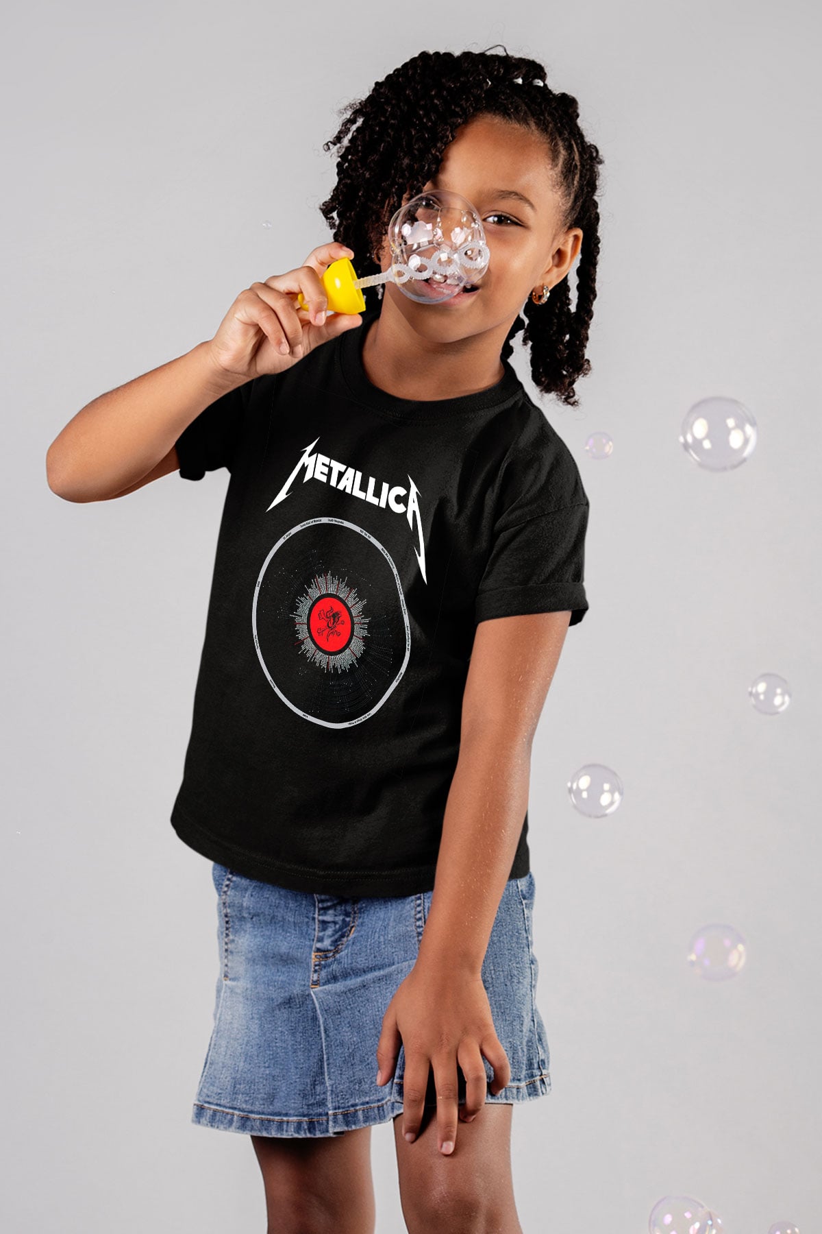 Metallica Baskılı Siyah Unisex Çocuk Tişört