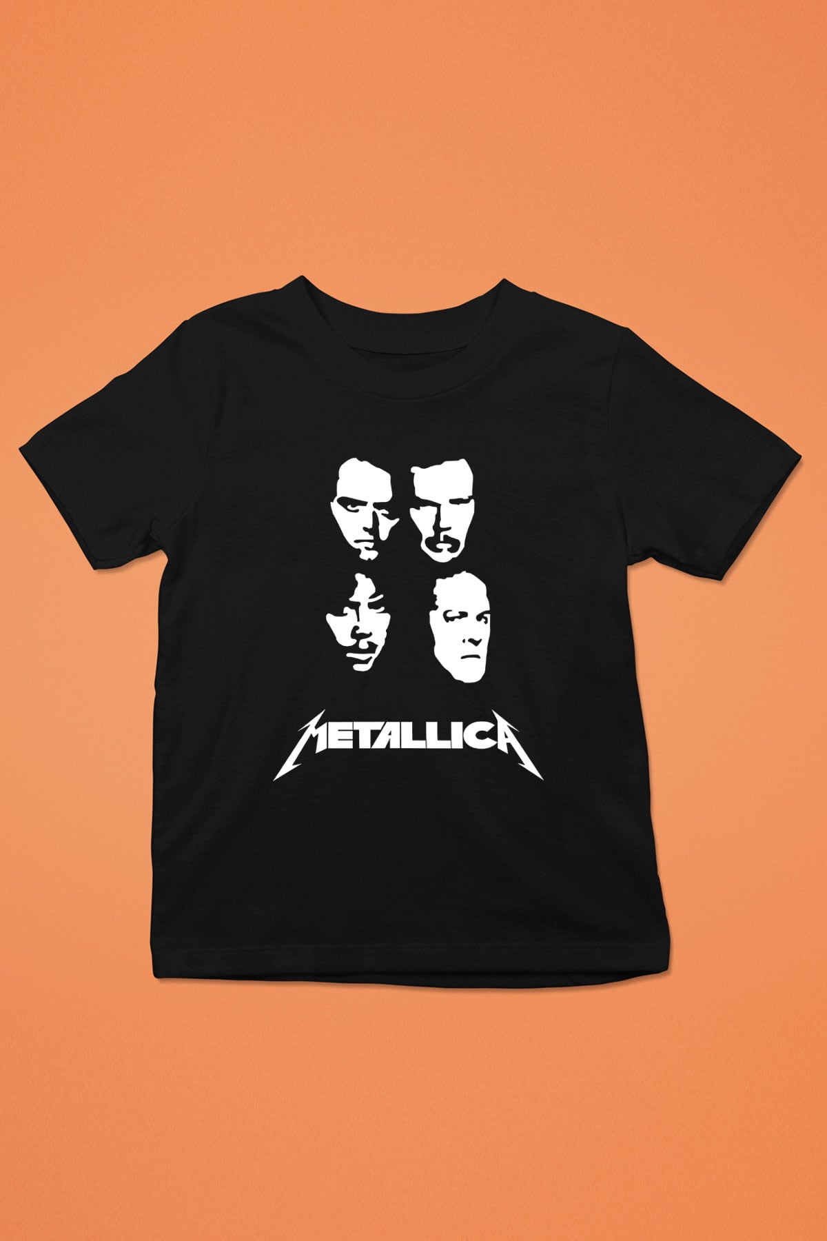 Metallica Baskılı Unisex Siyah Çocuk Tişört - Tshirt