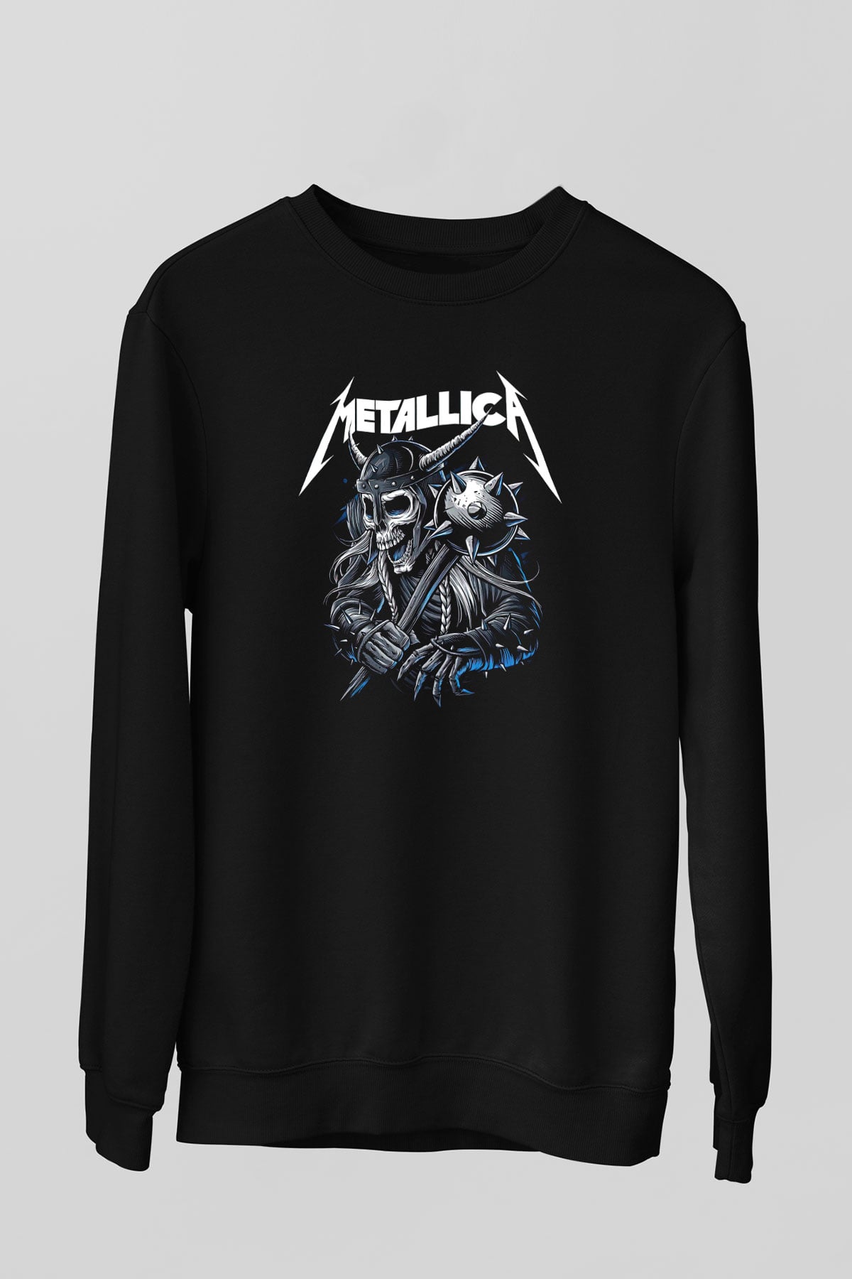 Metallica Baskılı Unisex Siyah Sweatshirt