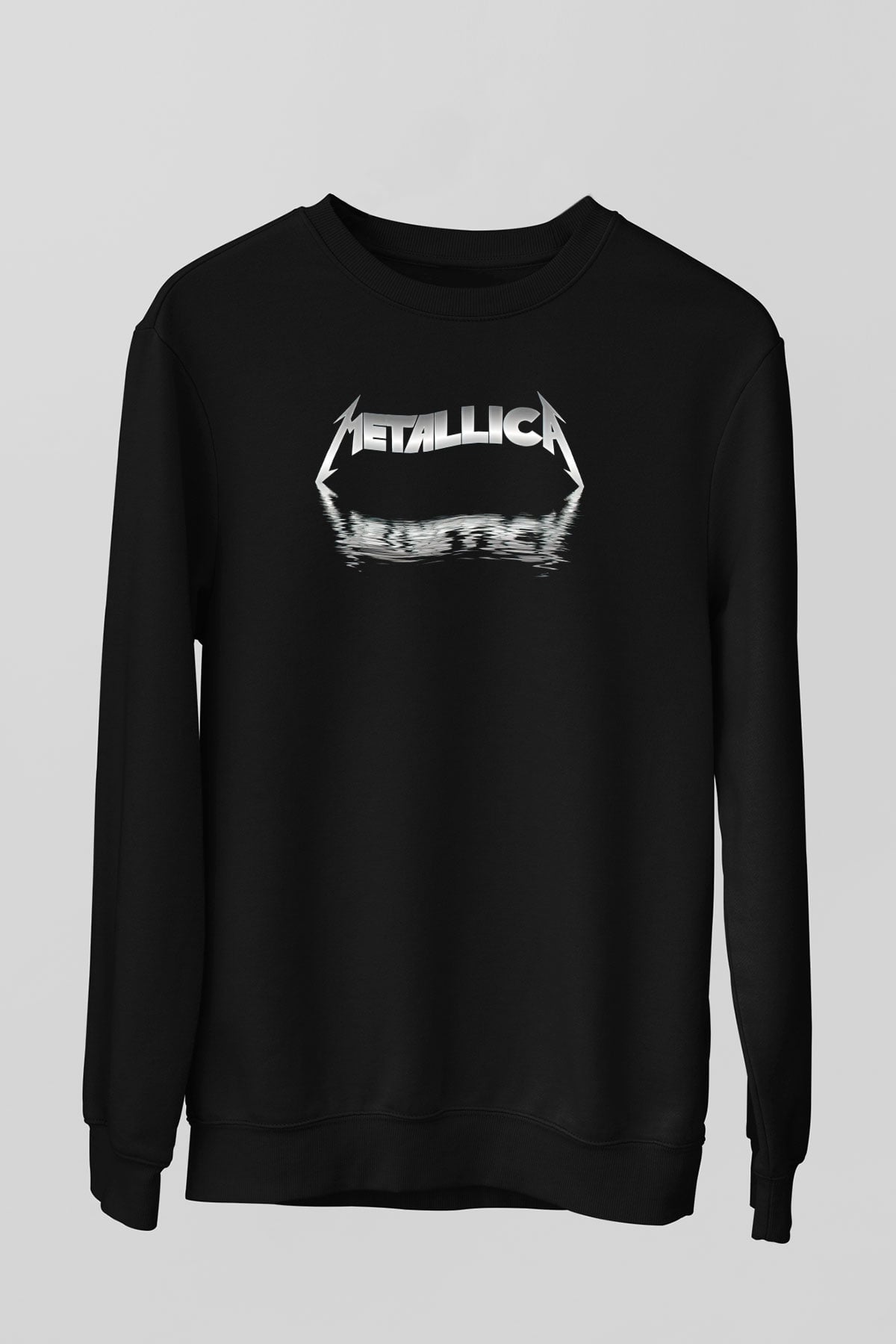 Metallica Baskılı Unisex Siyah Sweatshirt