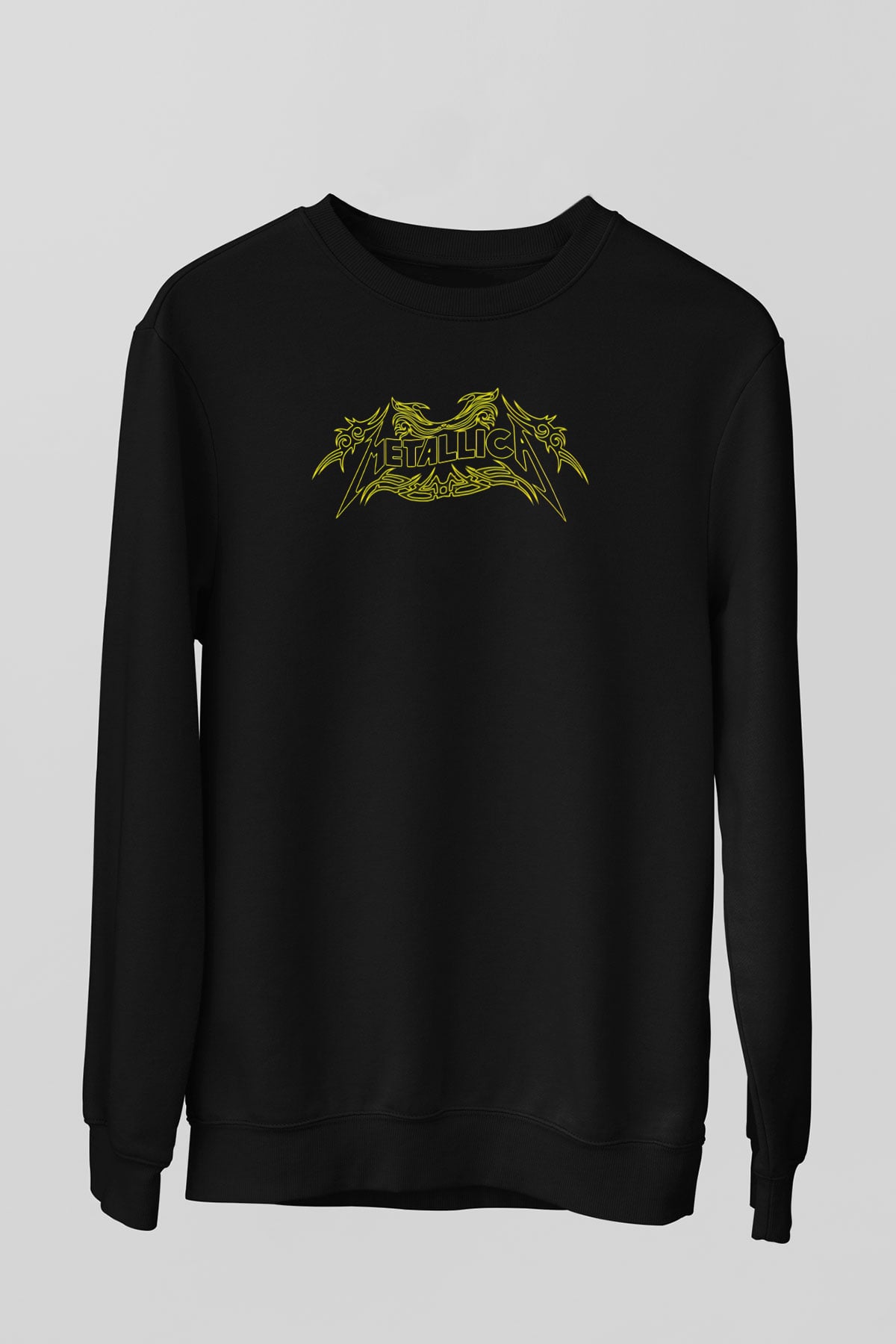 Metallica Baskılı Unisex Siyah Sweatshirt