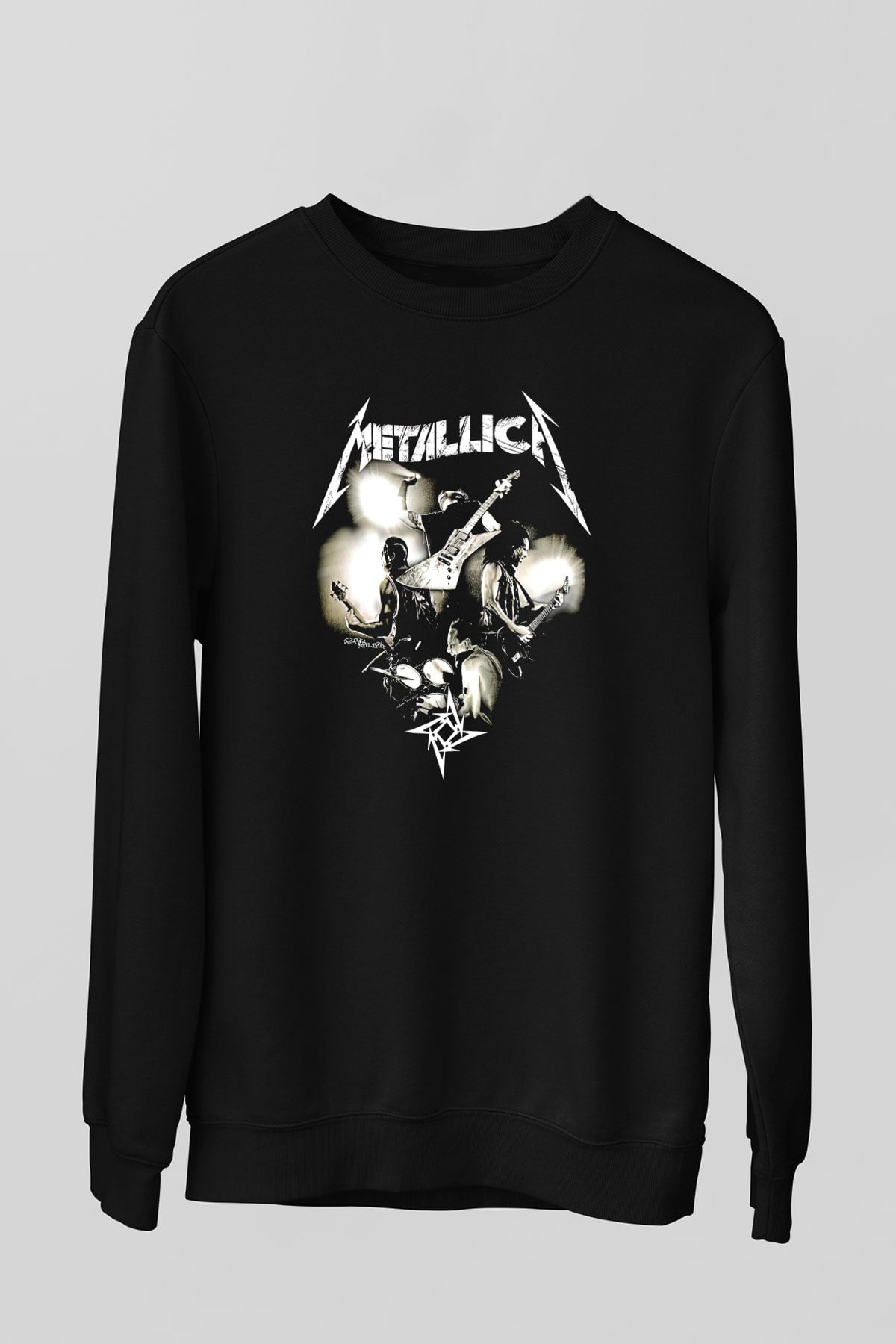 Metallica Baskılı Unisex Siyah Sweatshirt