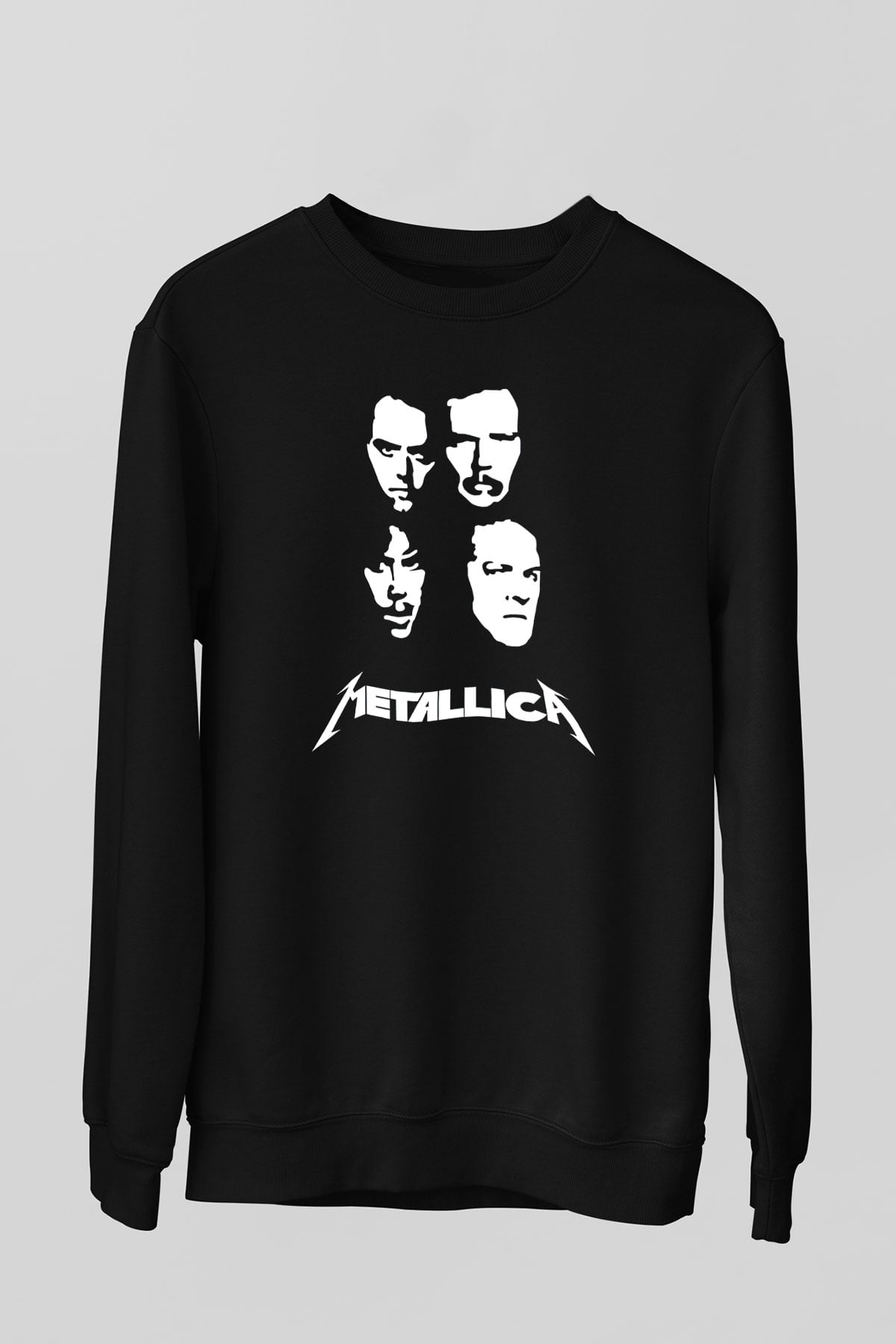 Metallica Baskılı Unisex Siyah Sweatshirt