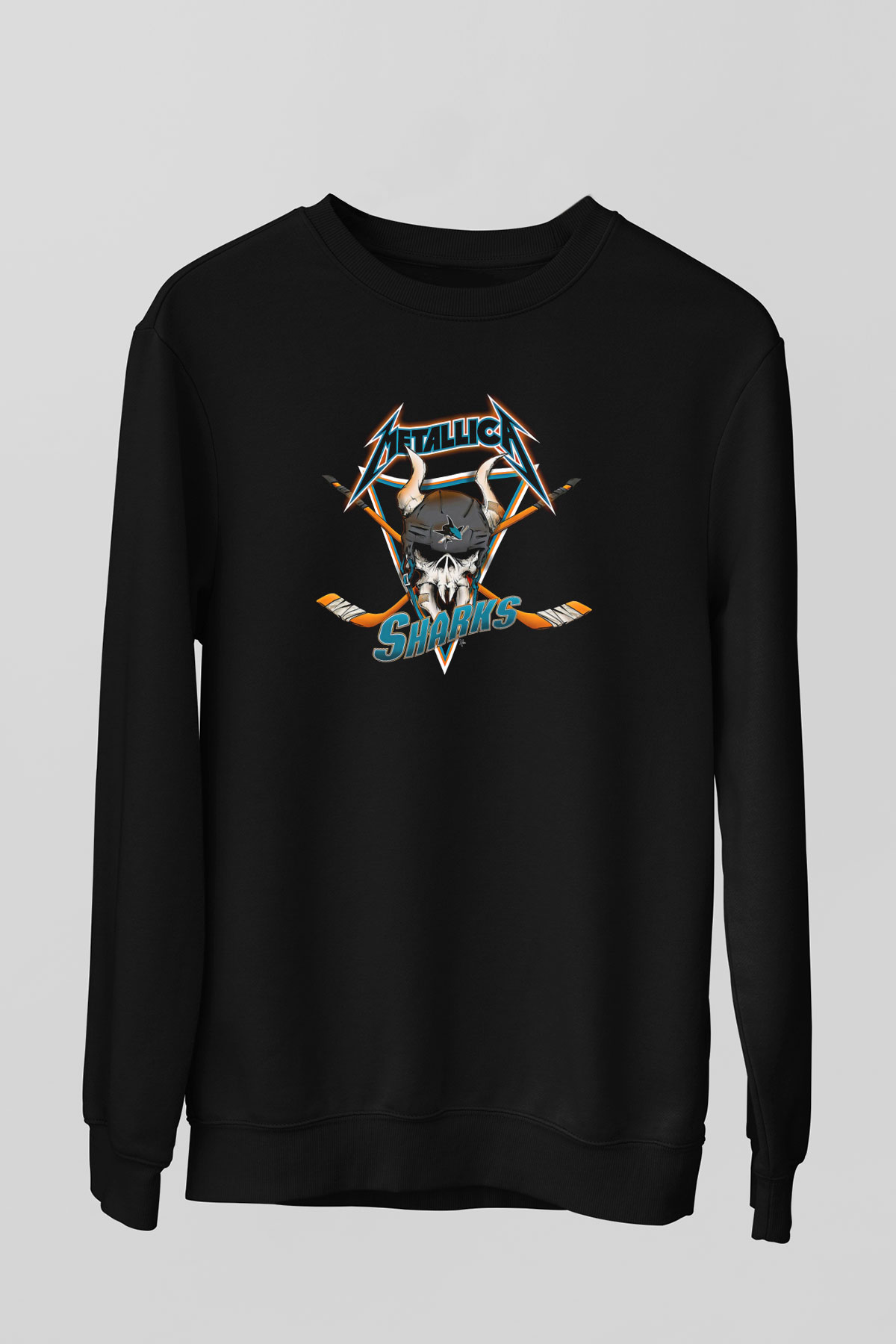 Metallica Baskılı Unisex Siyah Sweatshirt
