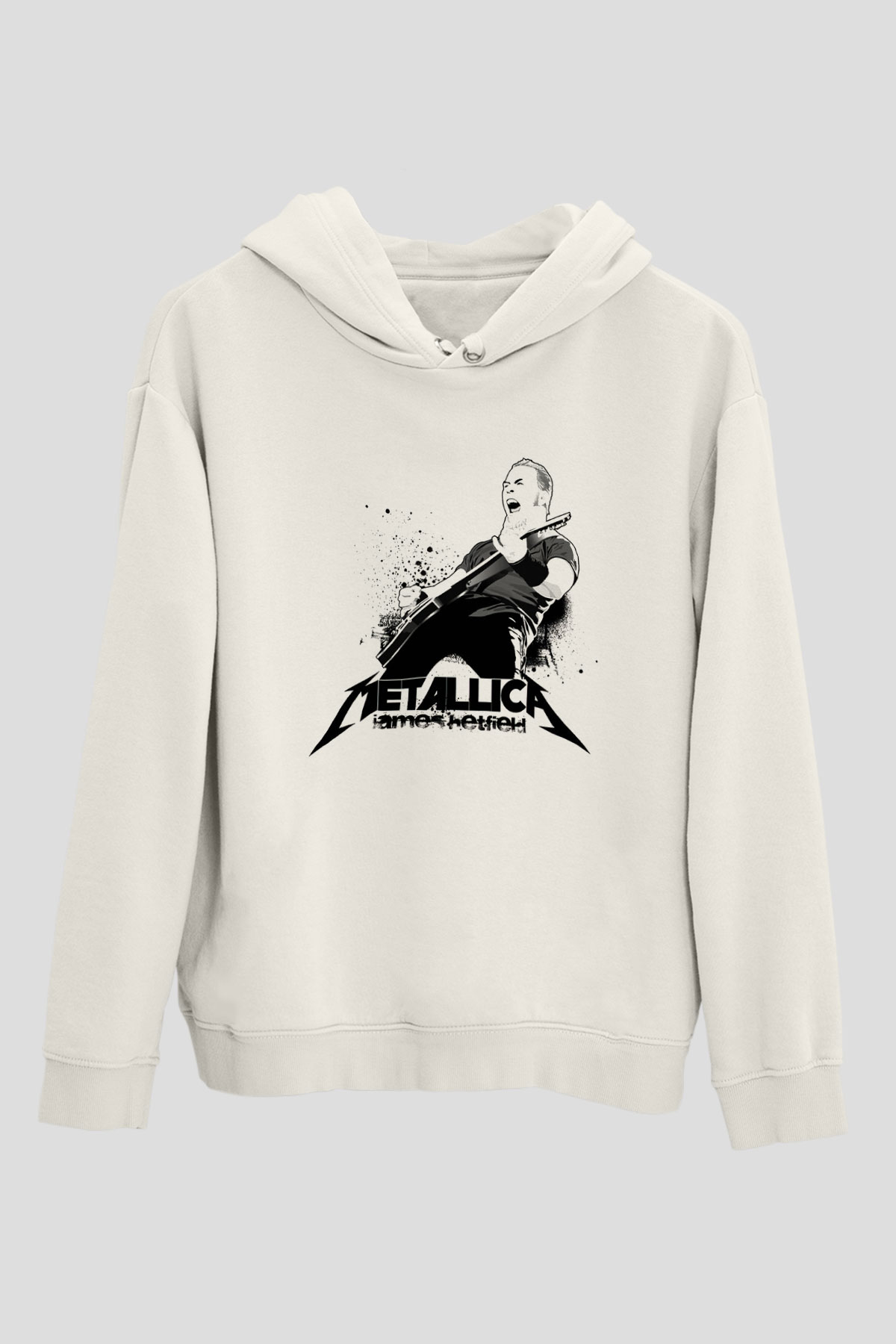 Metallica Beyaz Unisex Kapşonlu Sweatshirt