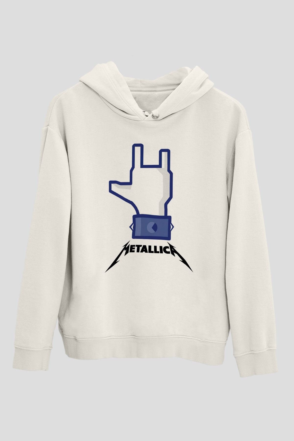 Metallica Beyaz Unisex Kapşonlu Sweatshirt