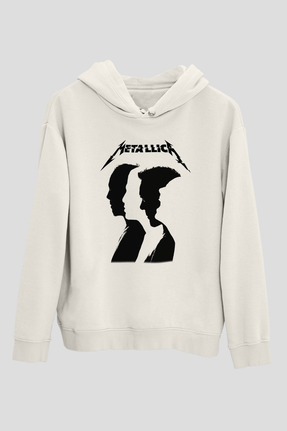 Metallica Beyaz Unisex Kapşonlu Sweatshirt