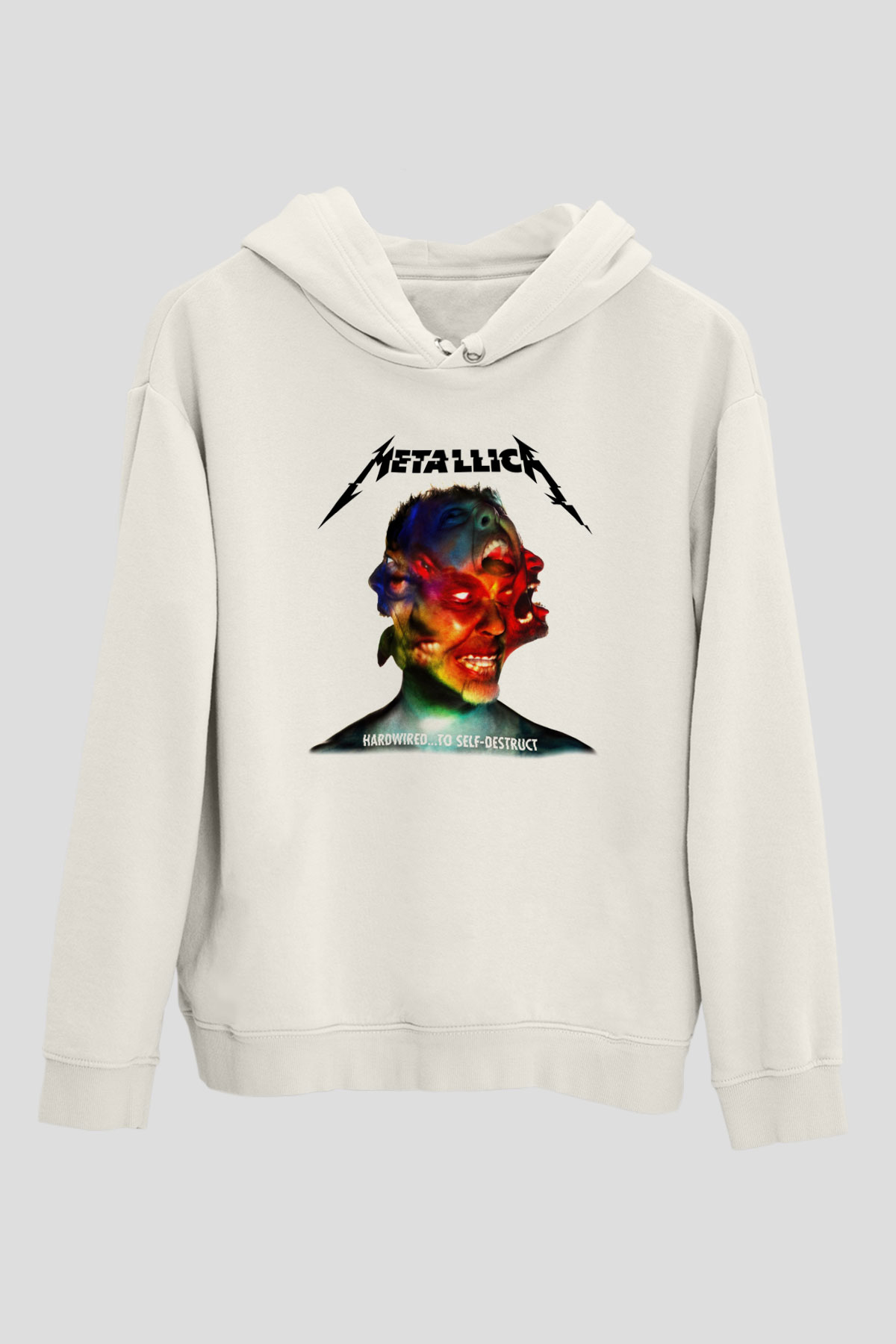 Metallica Beyaz Unisex Kapşonlu Sweatshirt