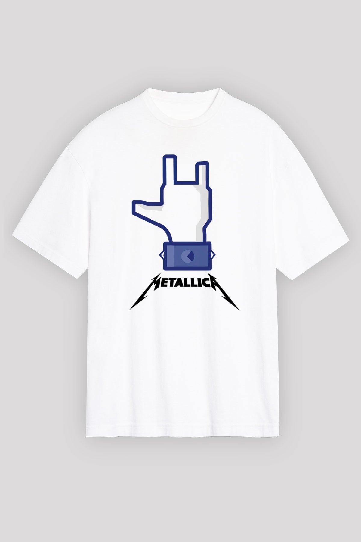 Metallica Beyaz Unisex Oversize Tişört T-Shirt