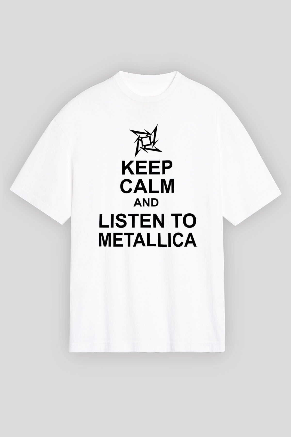 Metallica Beyaz Unisex Oversize Tişört T-Shirt