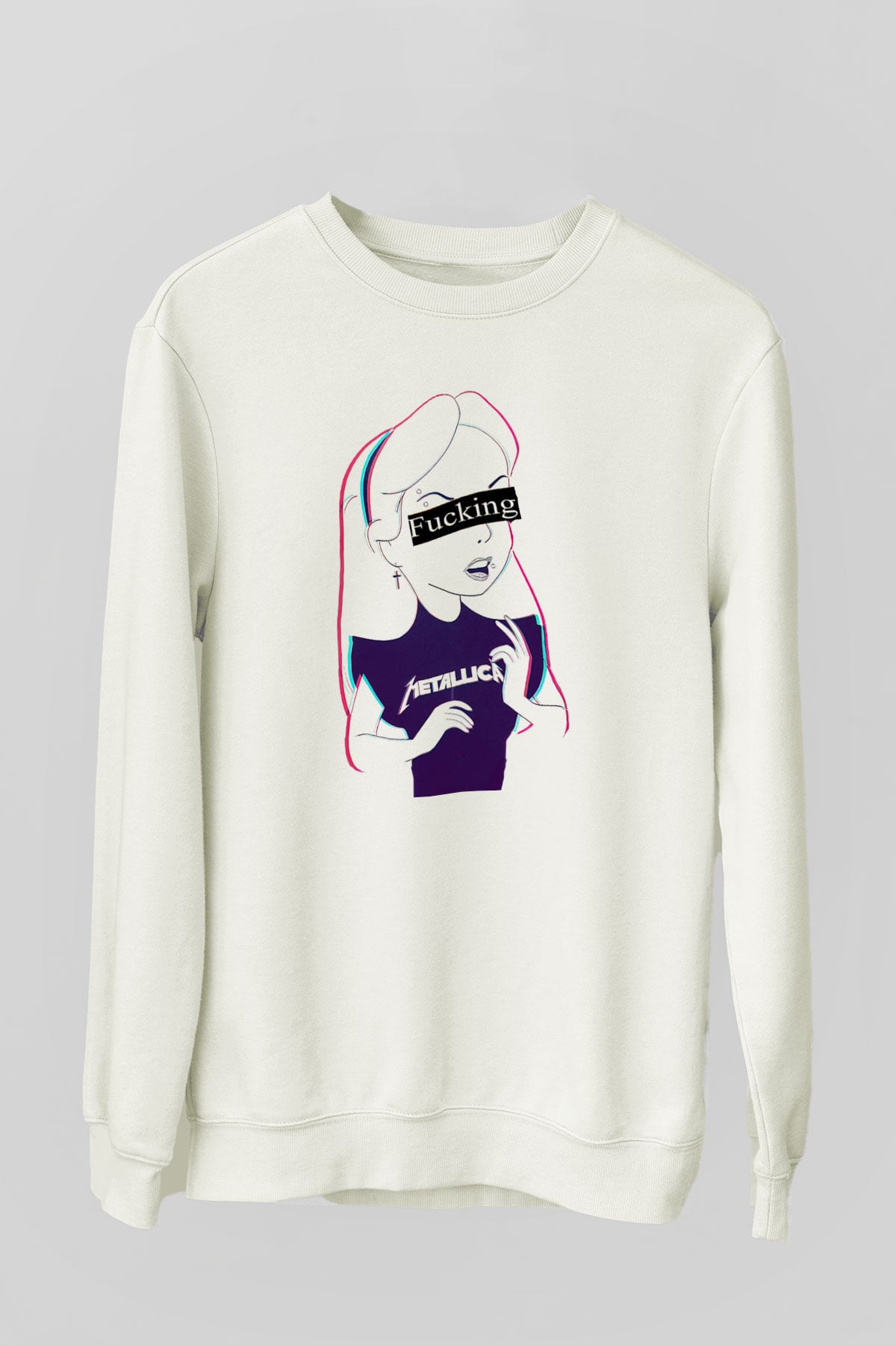 Metallica Beyaz Unisex Sweatshirt