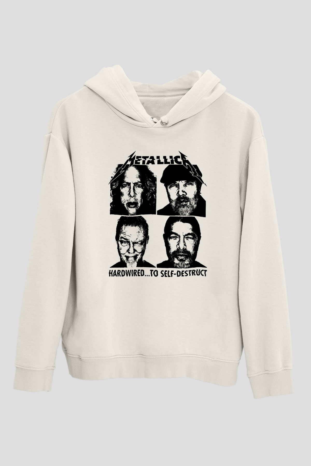 Metallica Hardwired To Self Destruct Beyaz Unisex Kapşonlu Sweatshirt