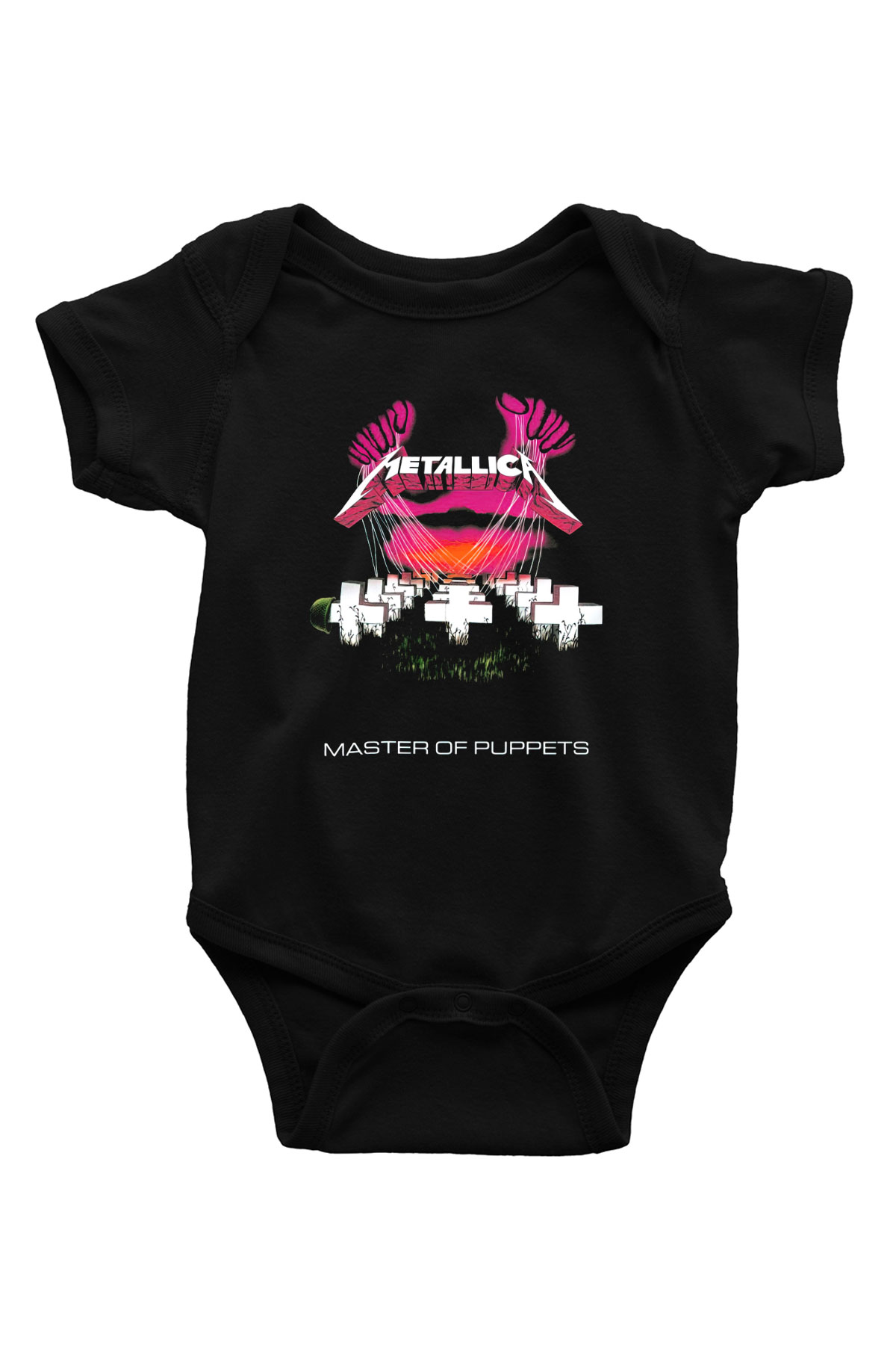 Metallica Master Of Puppets Baskılı Siyah Bebek Body - Zıbın