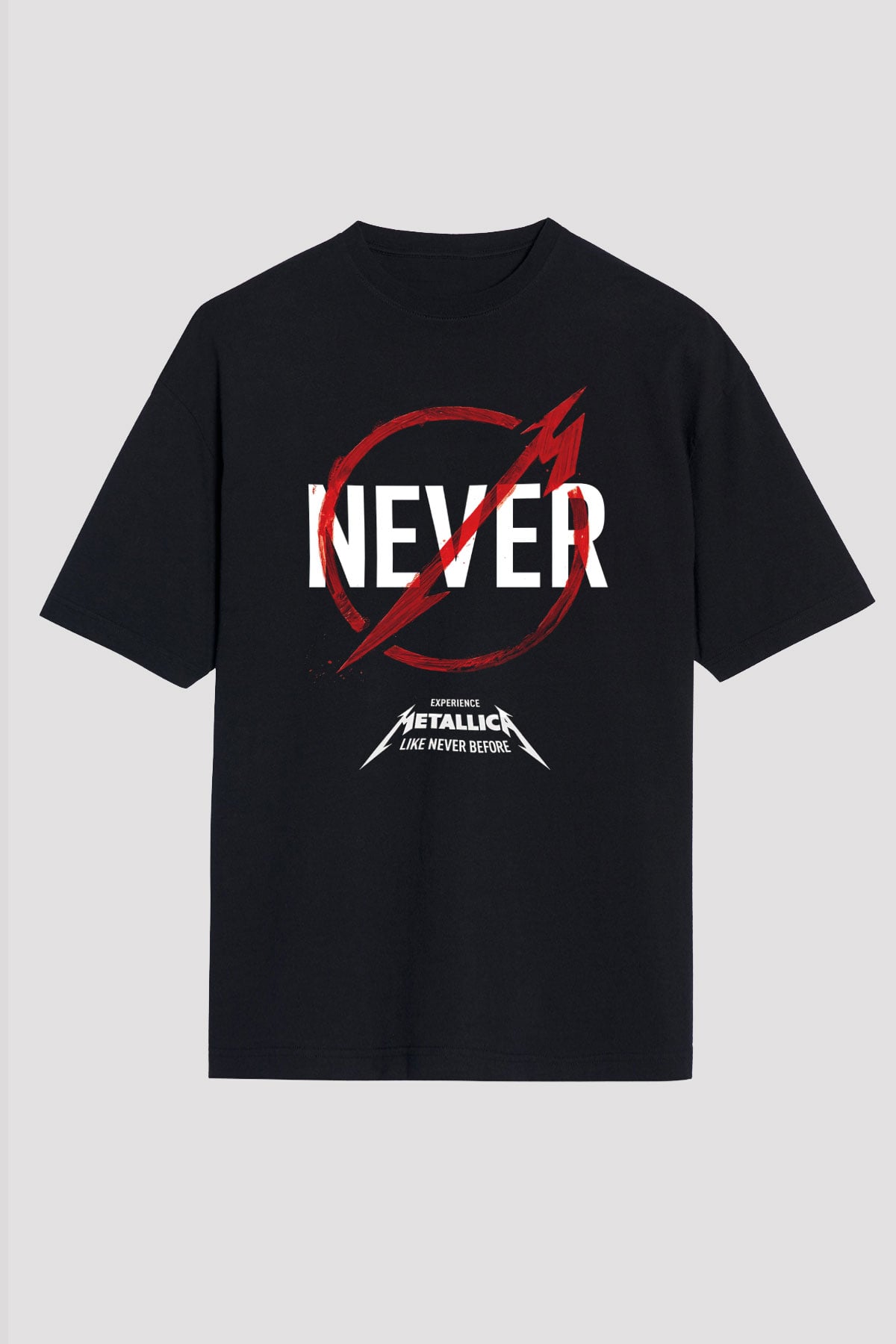 Metallica Never Siyah Unisex Oversize Tişört T-Shirt