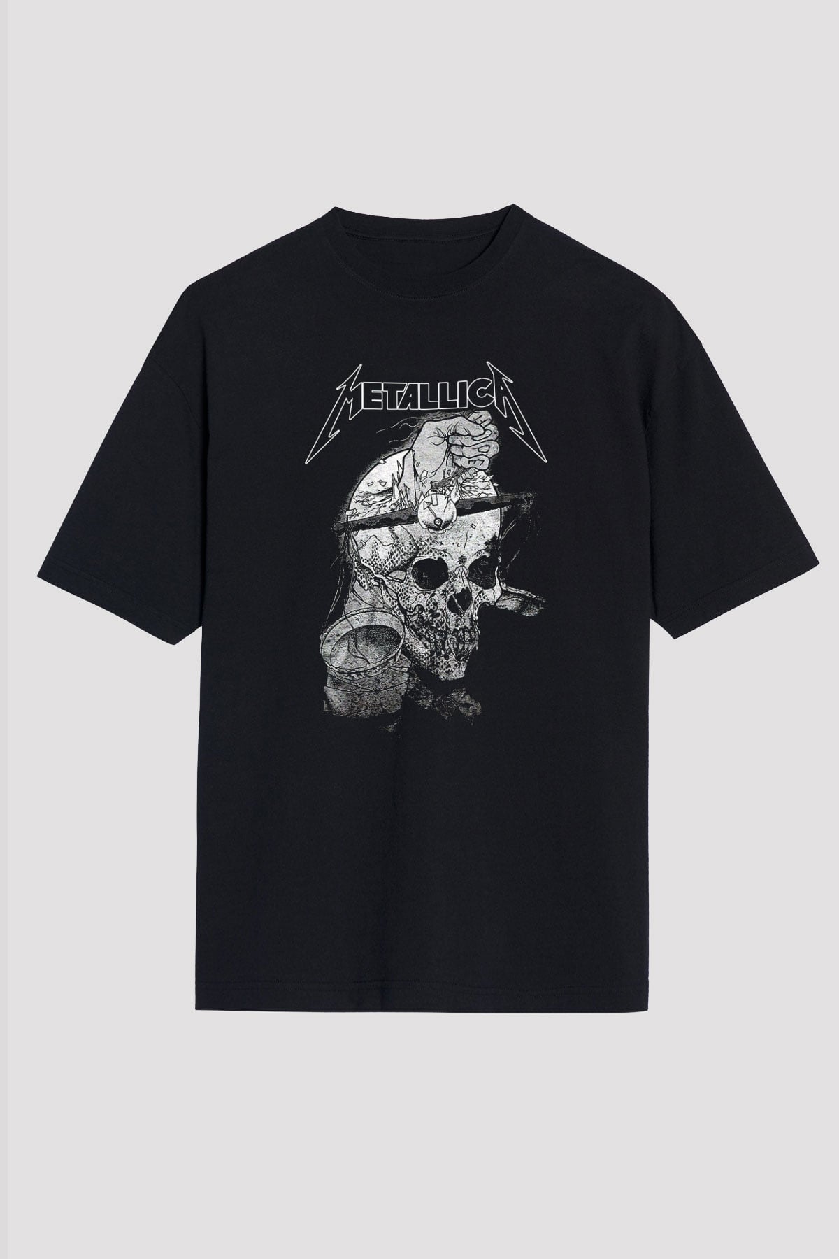 Metallica Siyah Unisex Oversize Tişört T-Shirt
