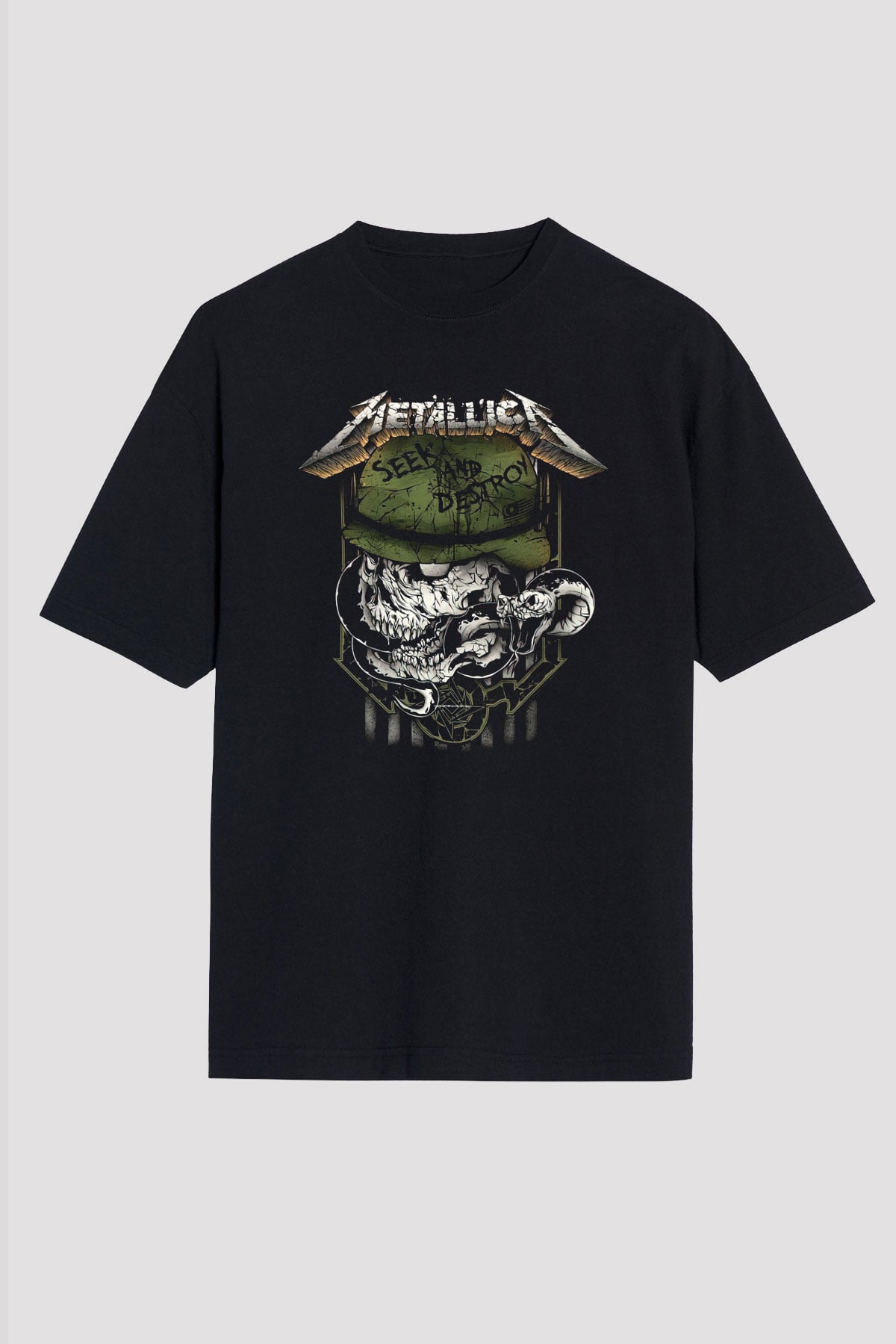 Metallica Siyah Unisex Oversize Tişört T-Shirt