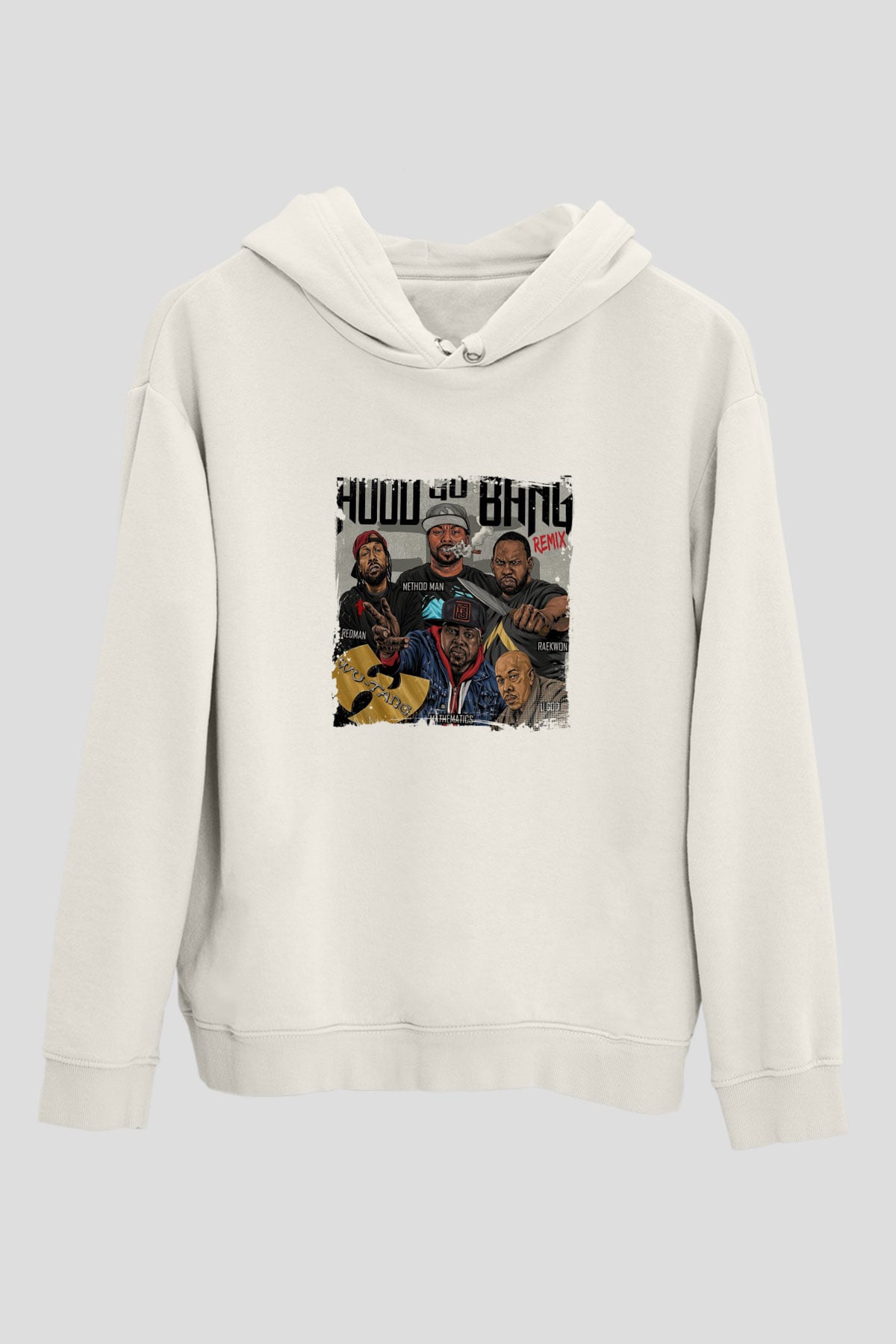 Method Man Baskılı Unisex Beyaz Kapüşonlu Sweatshirt