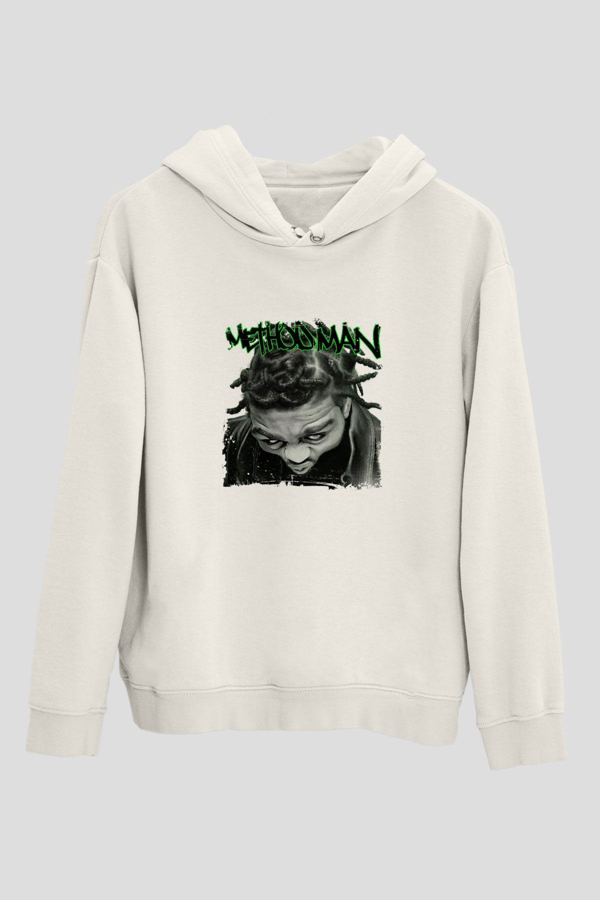 Method Man Baskılı Unisex Beyaz Kapüşonlu Sweatshirt