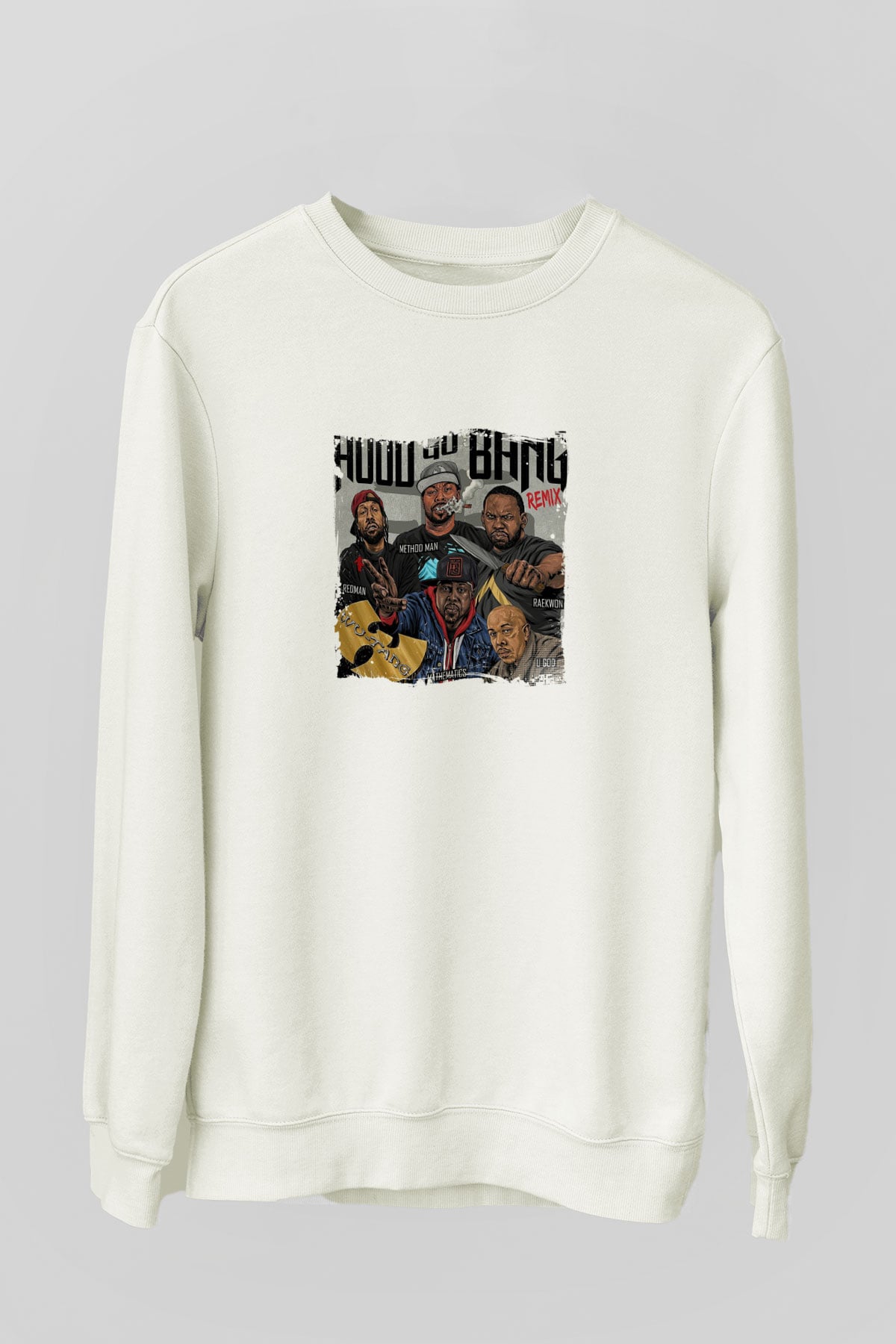 Method Man Baskılı Unisex Beyaz Sweatshirt